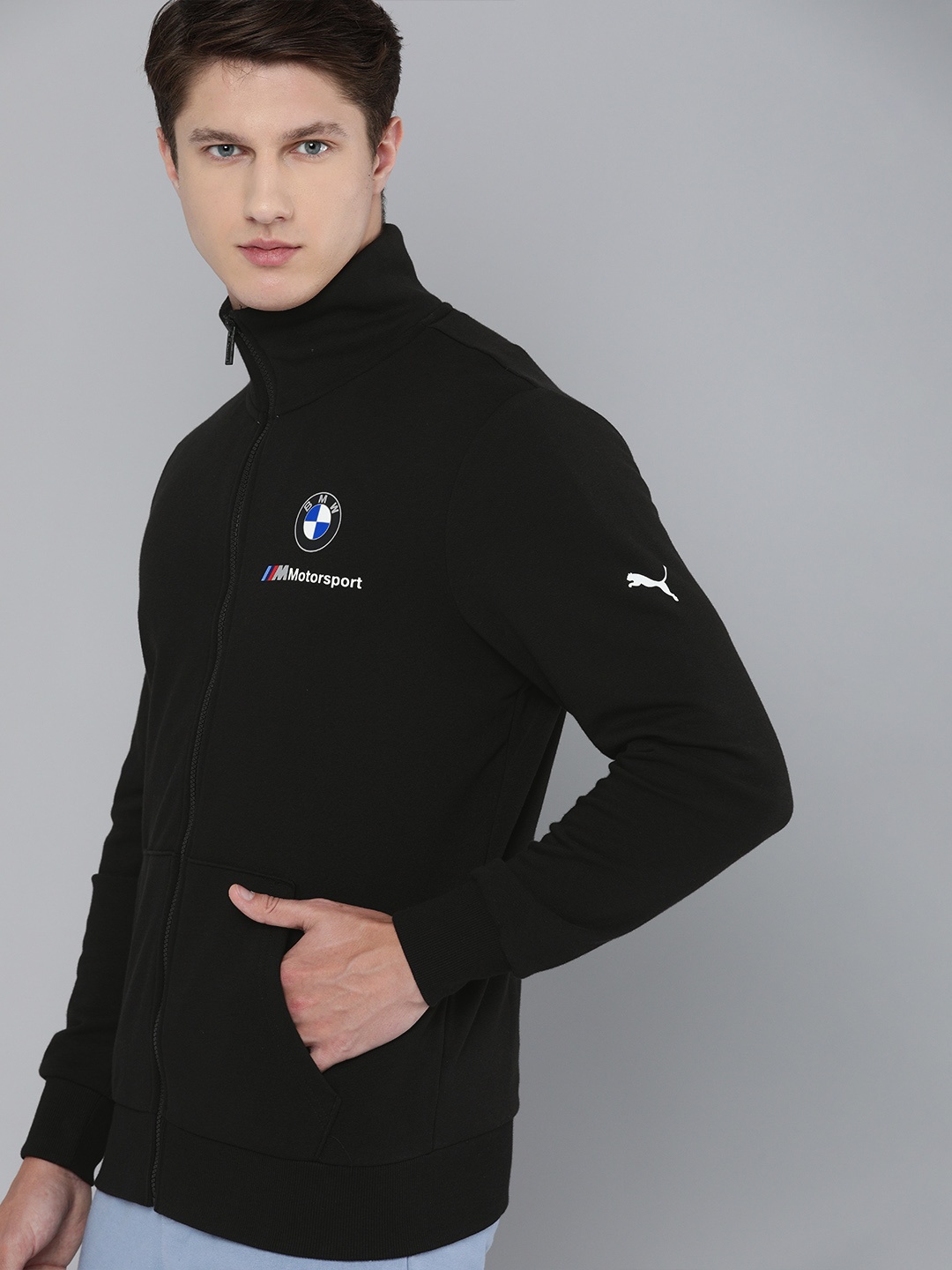 

PUMA Motorsport Men Black Solid BMW M Essentials Sweat MSP Jacket