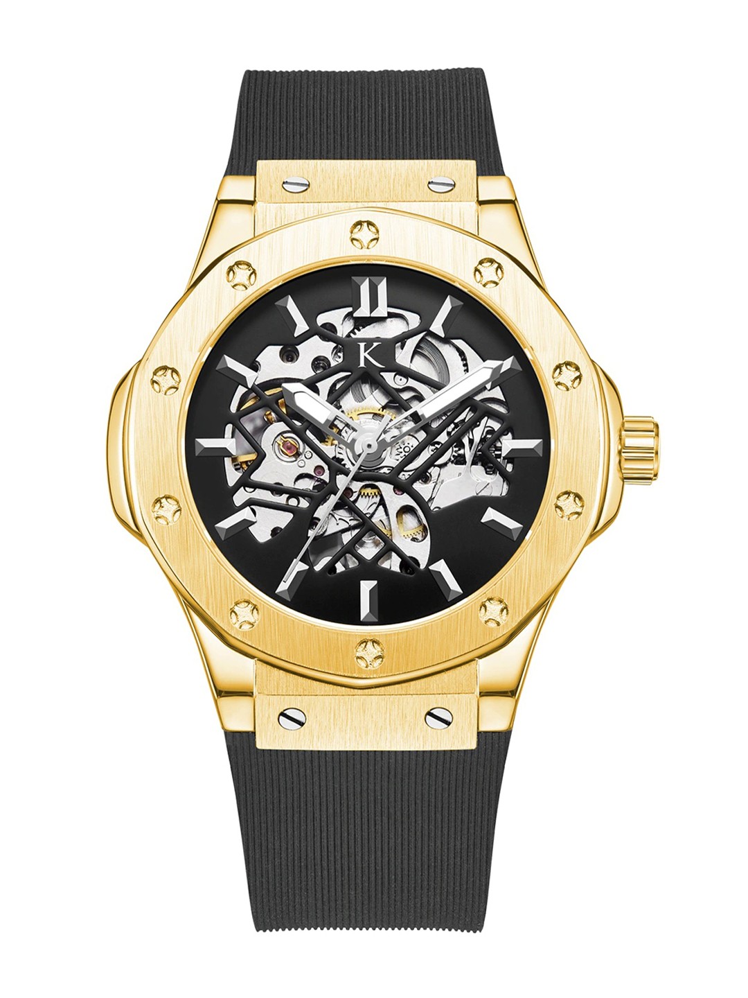 

KREDO Men DEDON Gold Automatic Skeleton Analogue Watch-KW047