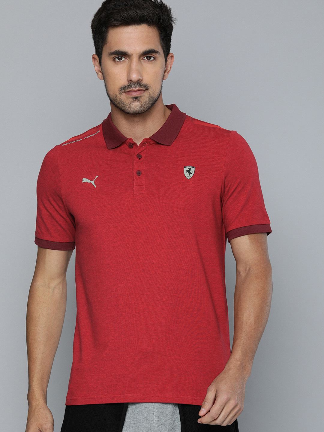 

PUMA Motorsport Men Red Solid Polo Collar Motorsport T-shirt