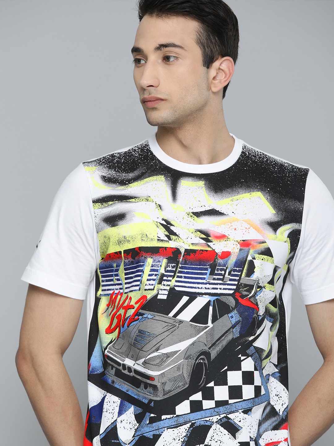 

PUMA Motorsport Men White BMW MMS Street Vintage Printed Round Neck Pure Cotton Motorsports T-shirt