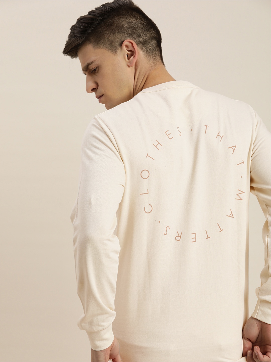 

ether Men Pink Typography Pure Cotton T-shirt