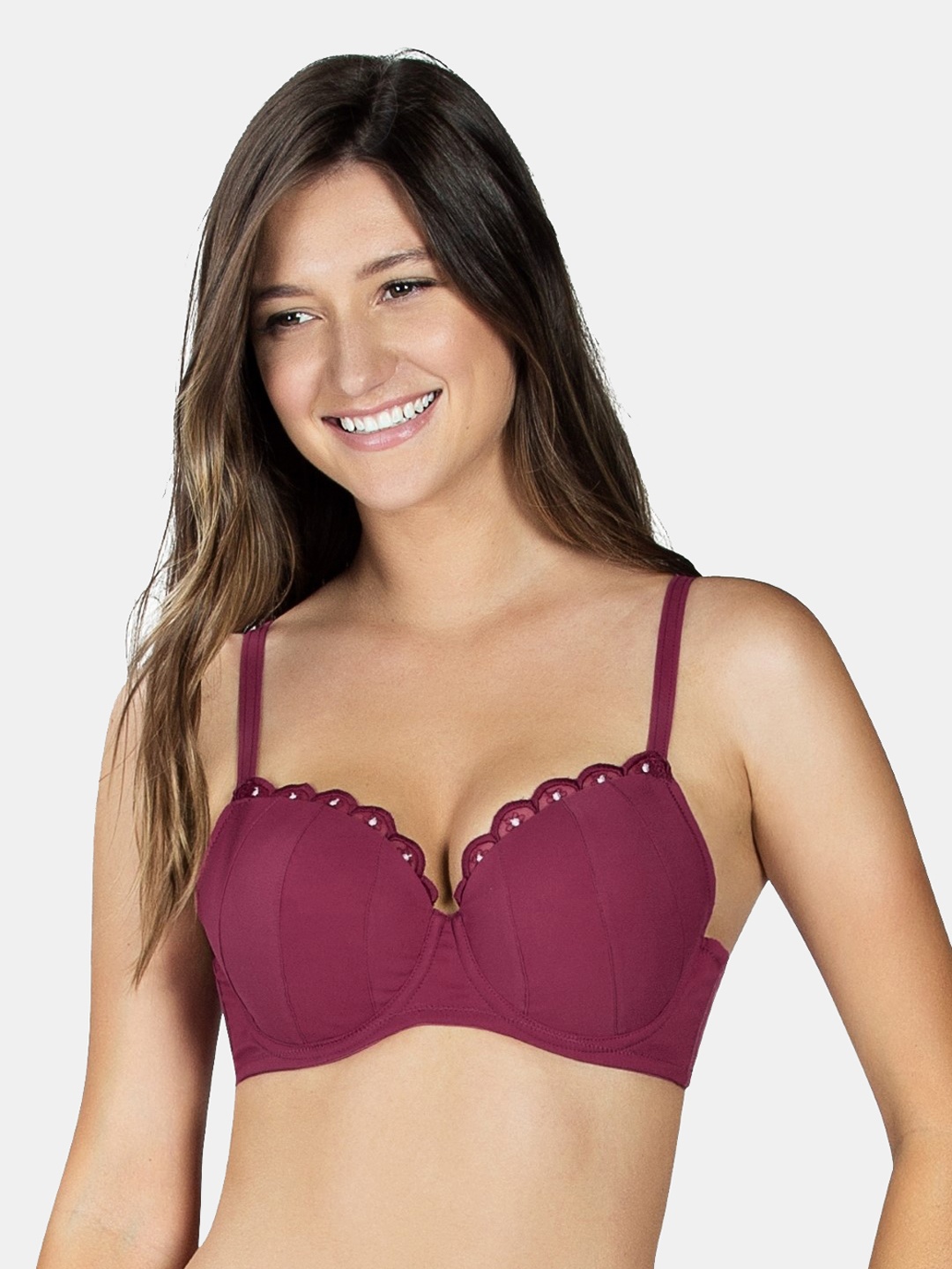 

PARFAIT Burgundy Solid Underwired Lightly Padded Everyday Bra A1611