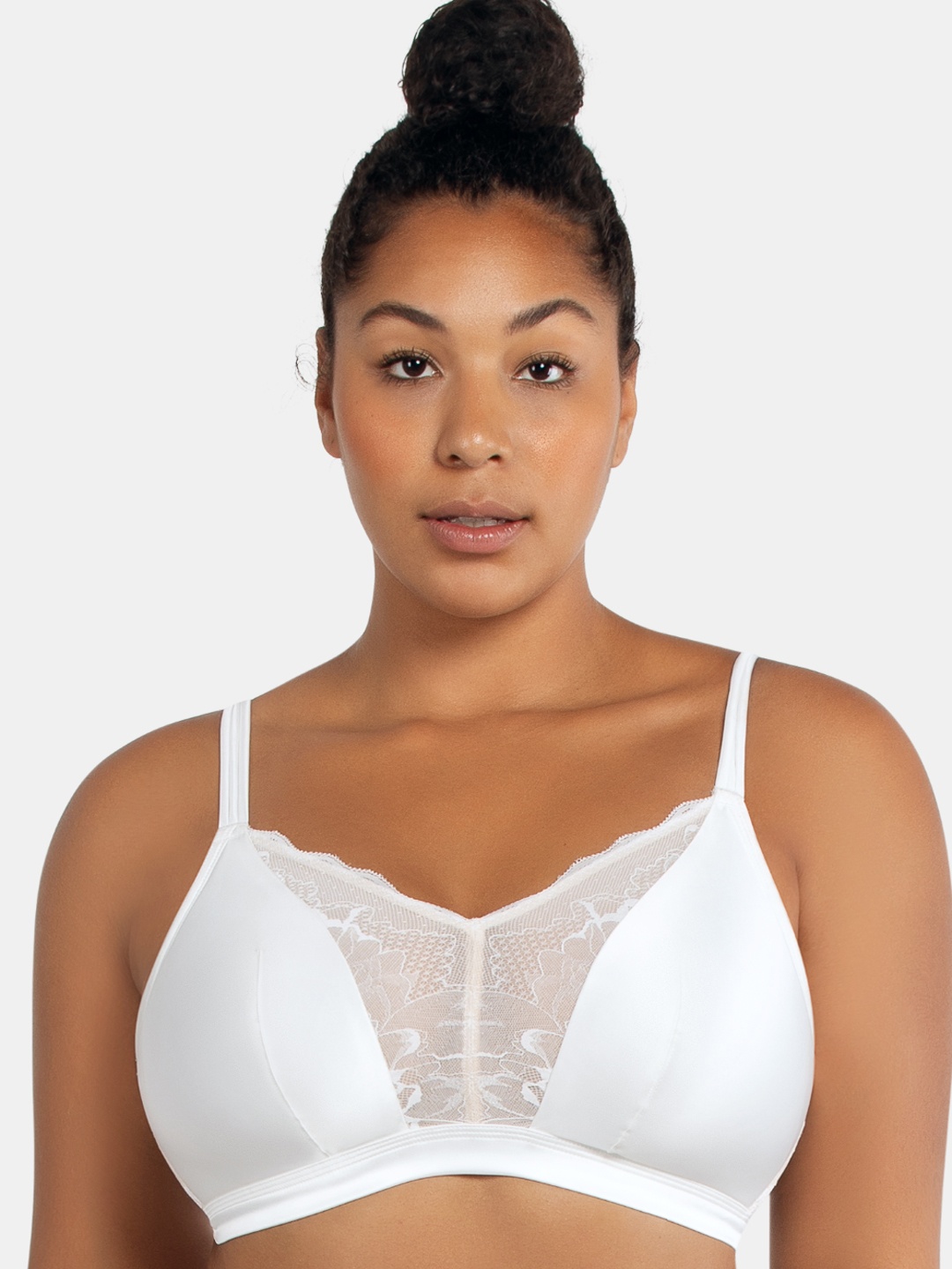 

PARFAIT Plus Size White Solid Non-Wired Lightly Padded Everyday Bra P5791
