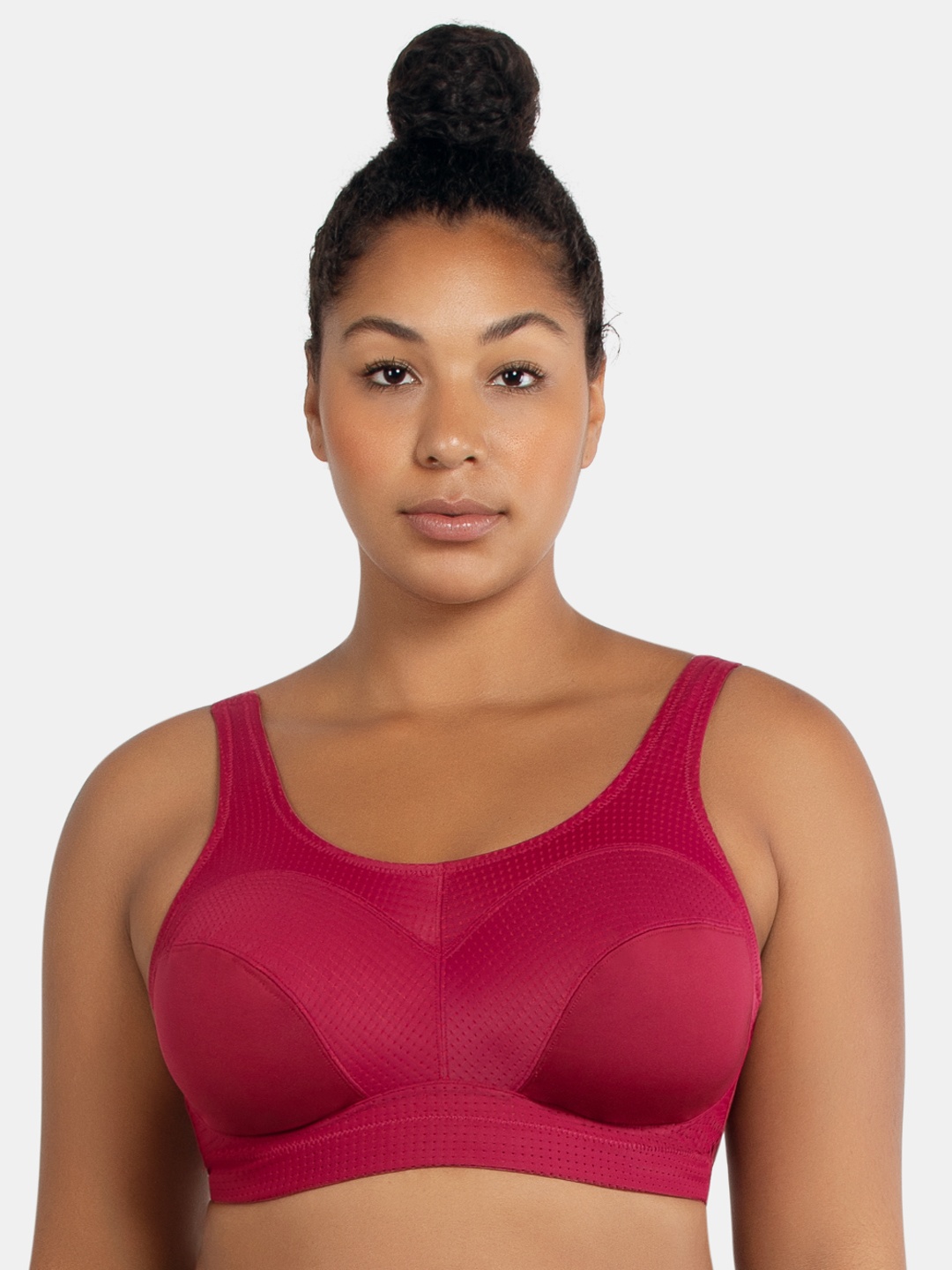 

PARFAIT Plus Size Maroon Solid Underwired Non Padded Workout Bra P58522