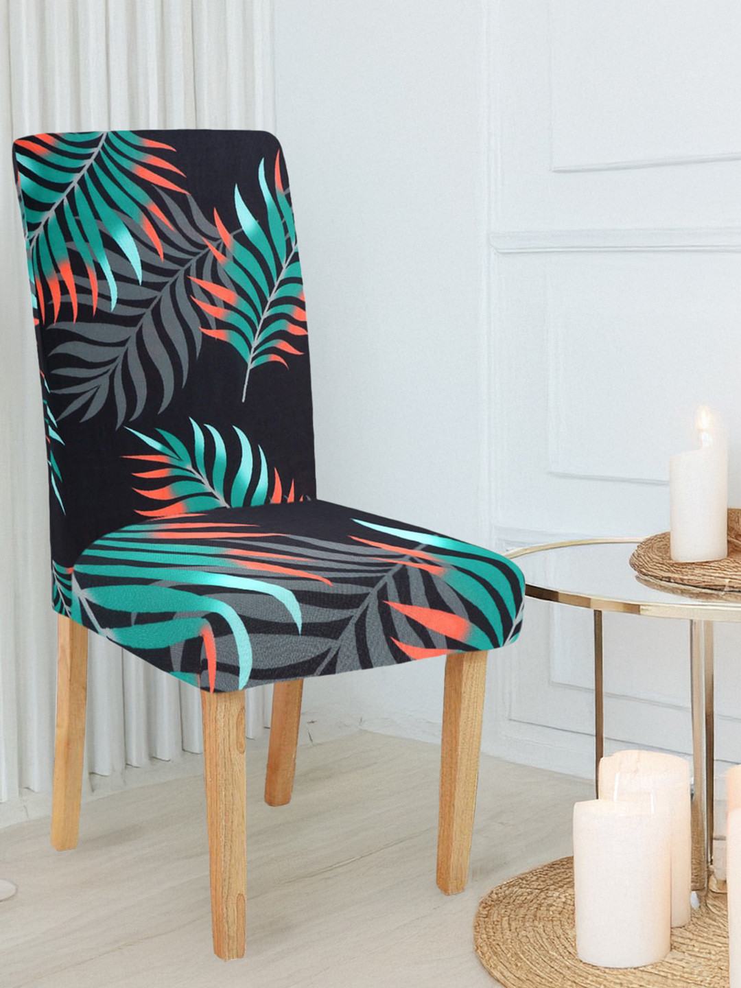 

Cortina Black & Green Printed Chair Cover