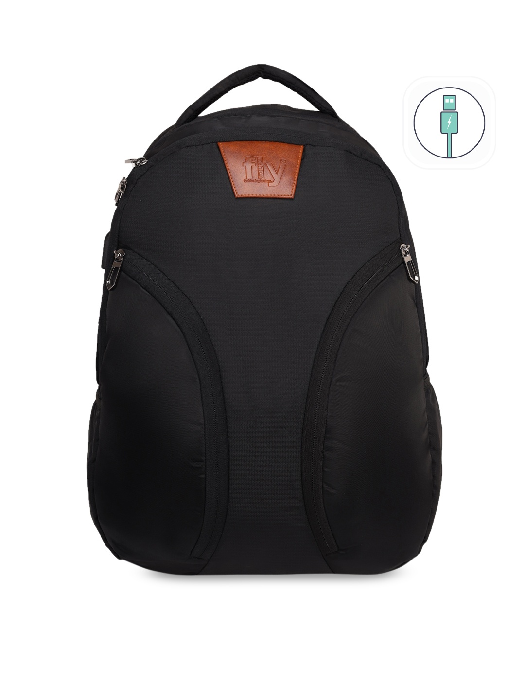 

Fly Fashion Unisex Black & Brown Solid Backpack