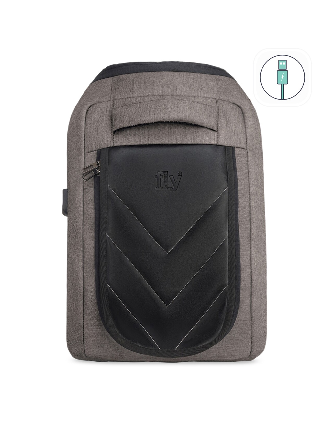 

Fly Fashion Unisex Grey & Black Colourblocked Backpack