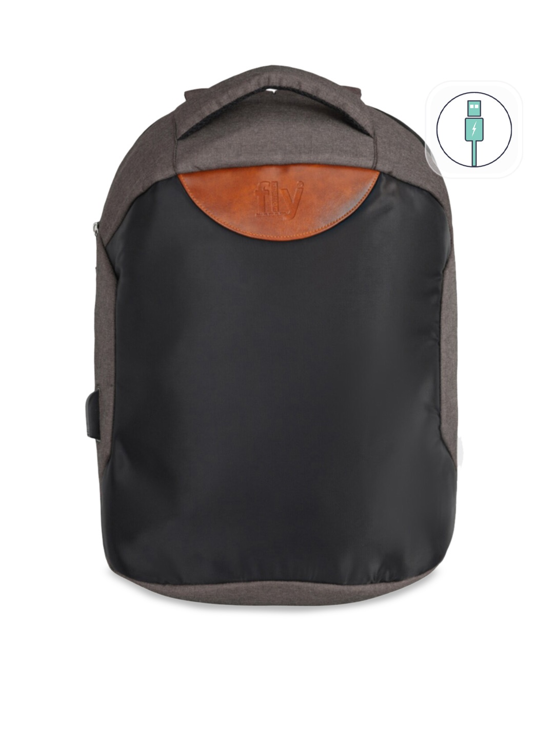 

Fly Fashion Unisex Charcoal & Orange Solid Casual Laptop Backpack