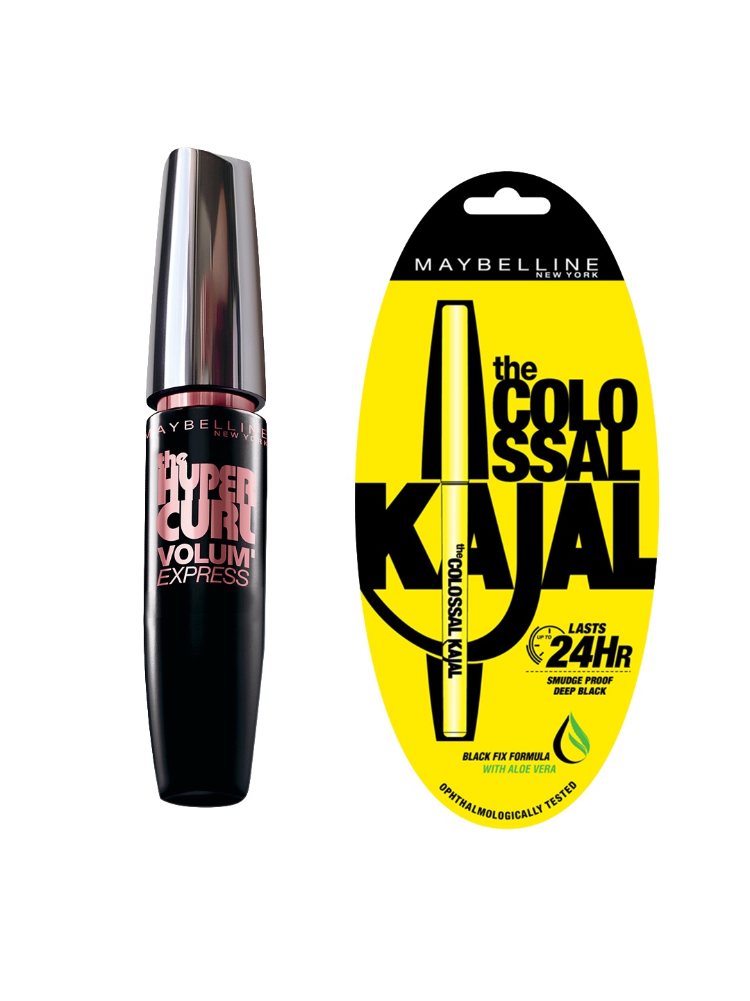 

Maybelline New York Set of Black Colossal Kajal & Hypercurl Washable Black Mascara
