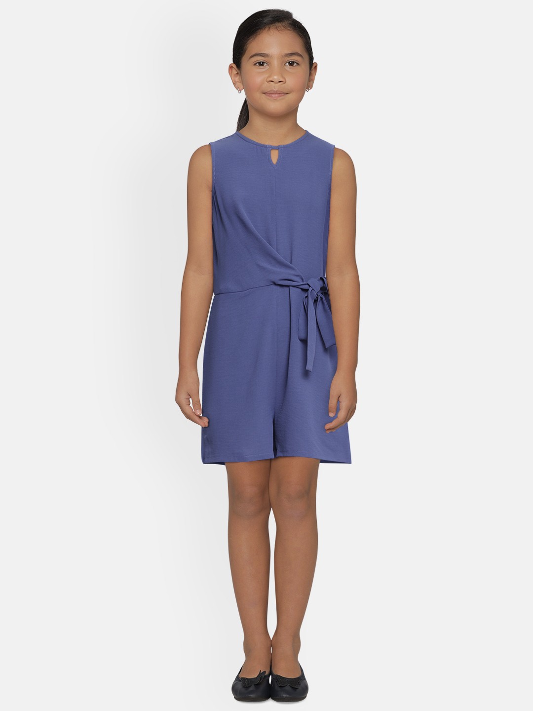 

AND Girls Blue Solid Playsuit