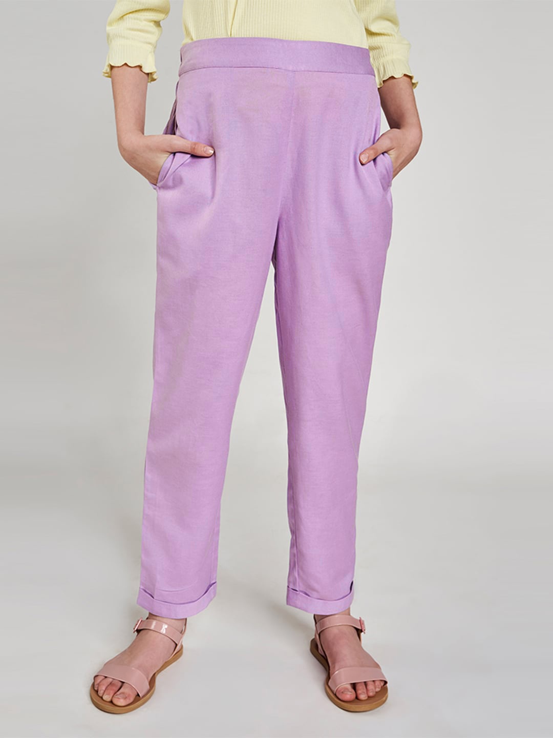 

AND Girls Purple Regular Trousers
