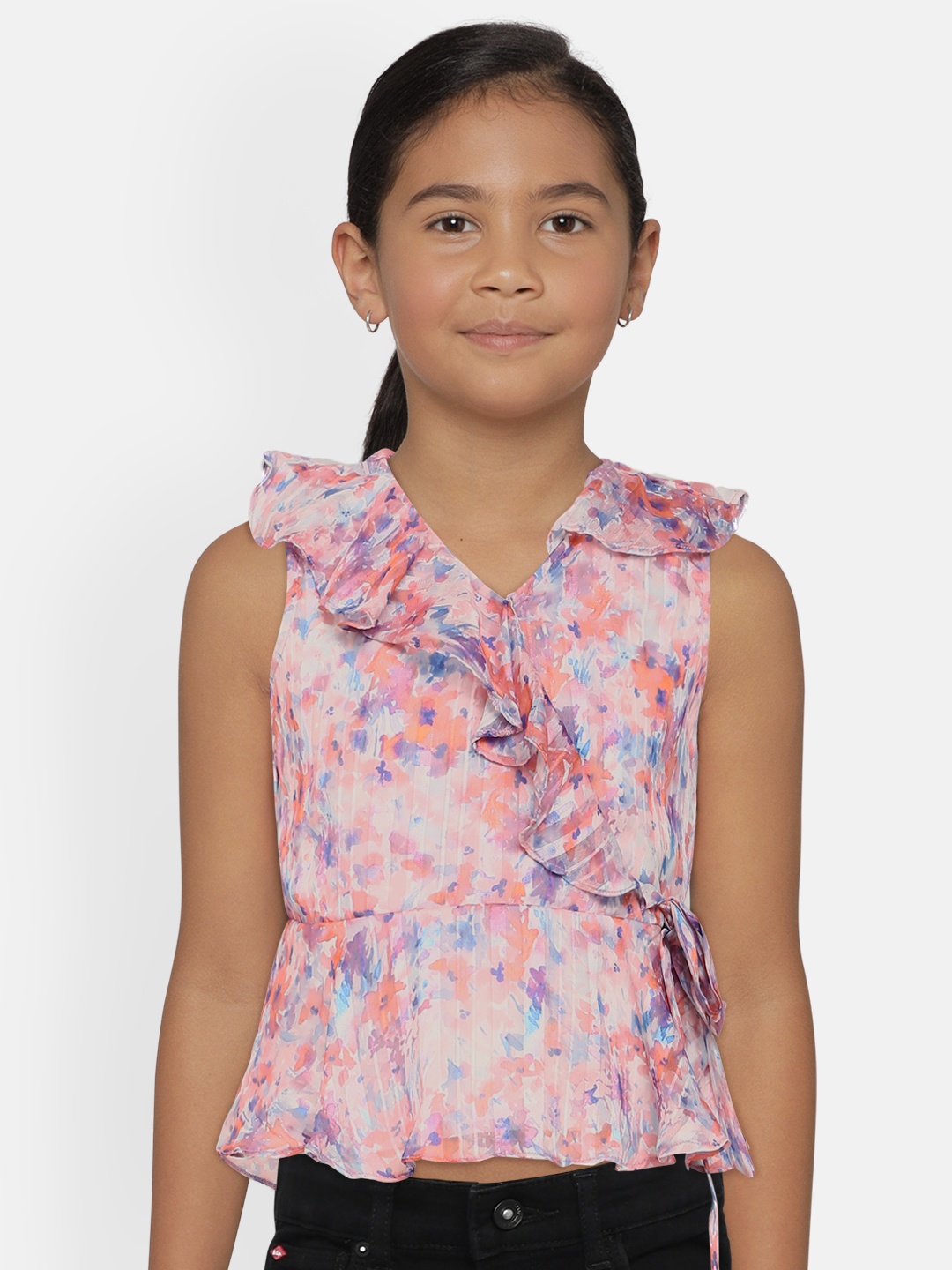 

AND Girls Multicoloured Printed Regular Top, Multi