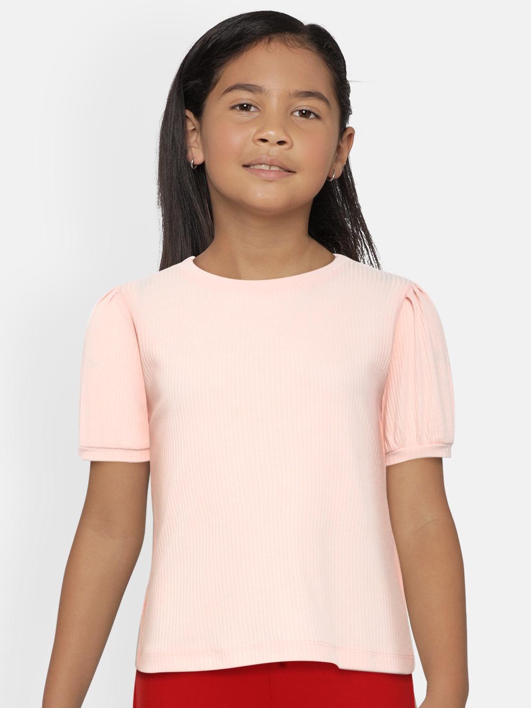 

AND Girls Pink Solid Regular Top