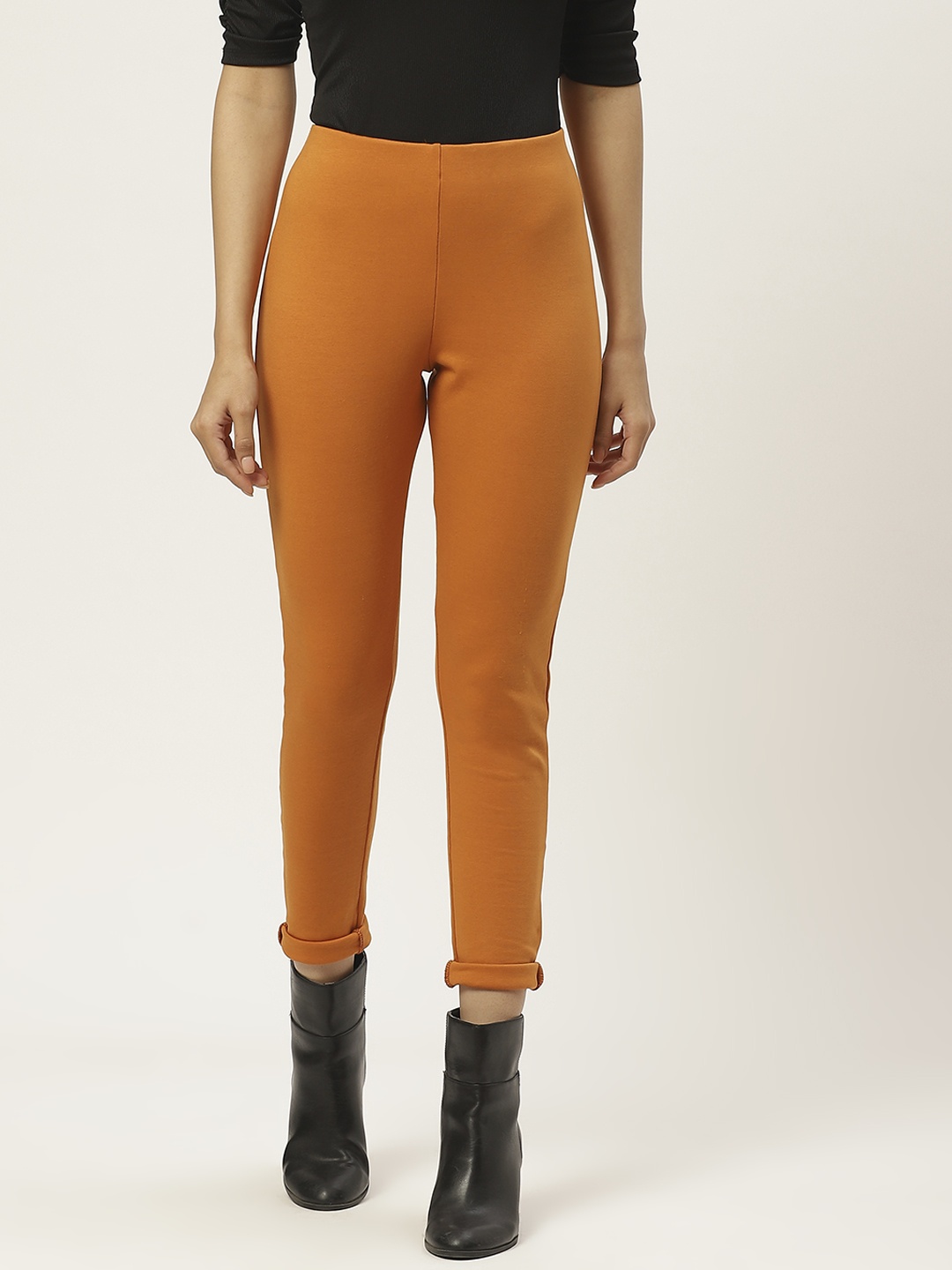 

WISSTLER Women Orange Solid Treggings