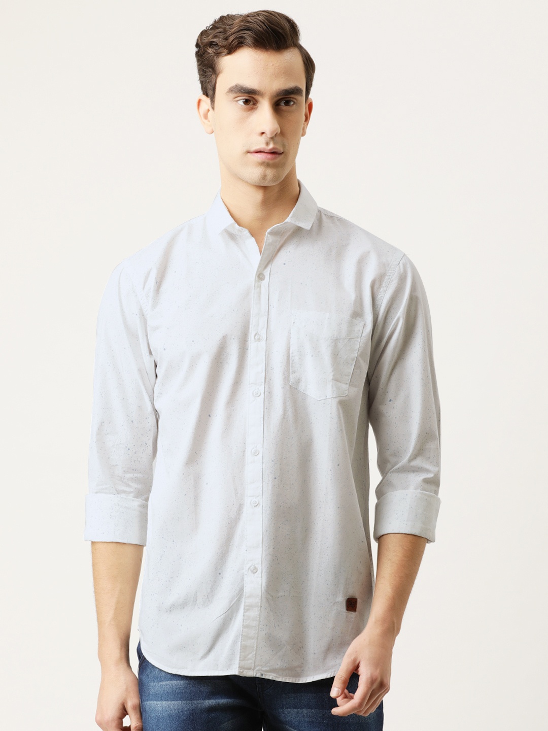 

Campus Sutra Men White Regular Fit Printed Casual Shirt