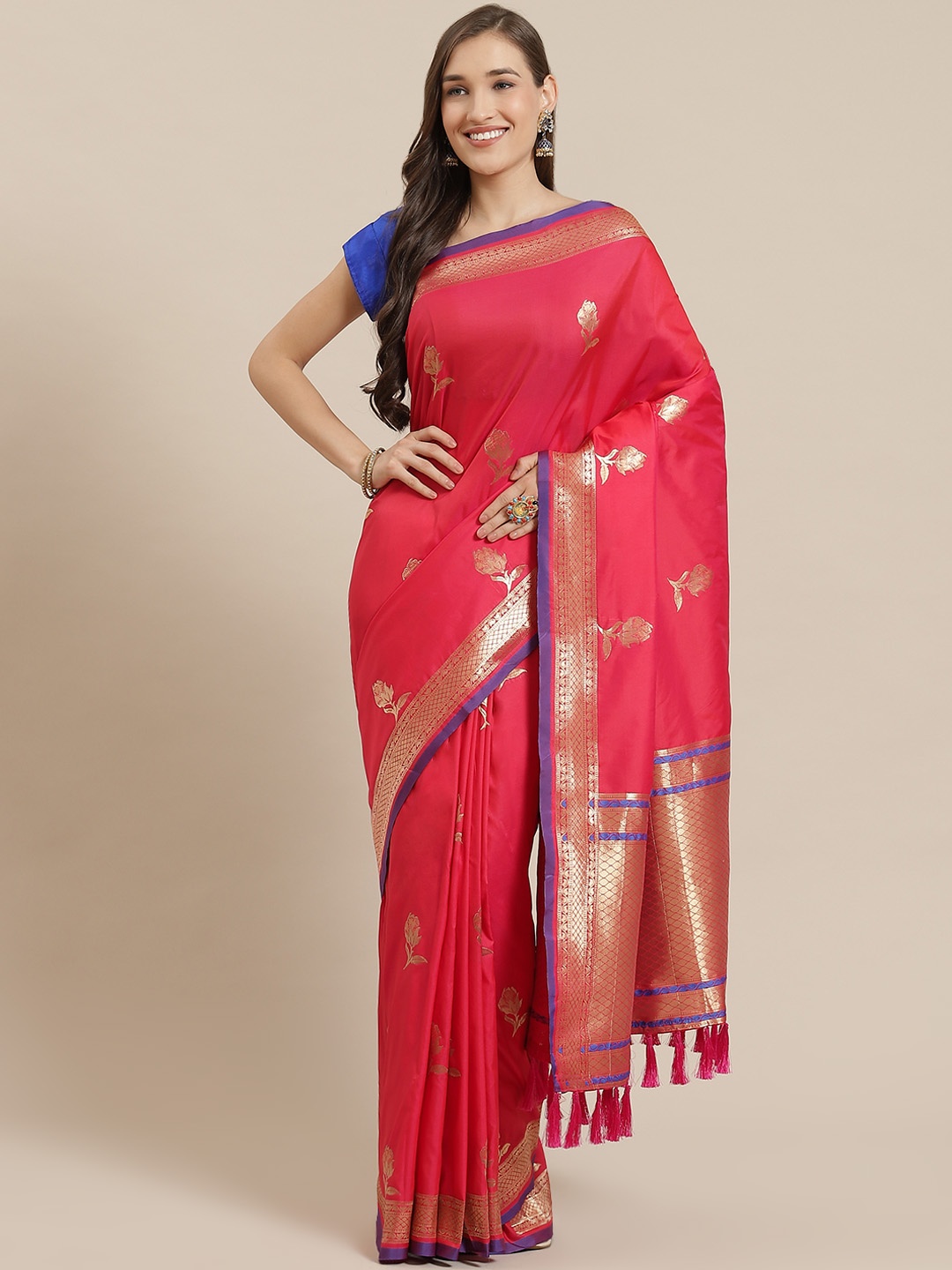 

Mitera Red & Golden Woven Design Banarasi Saree