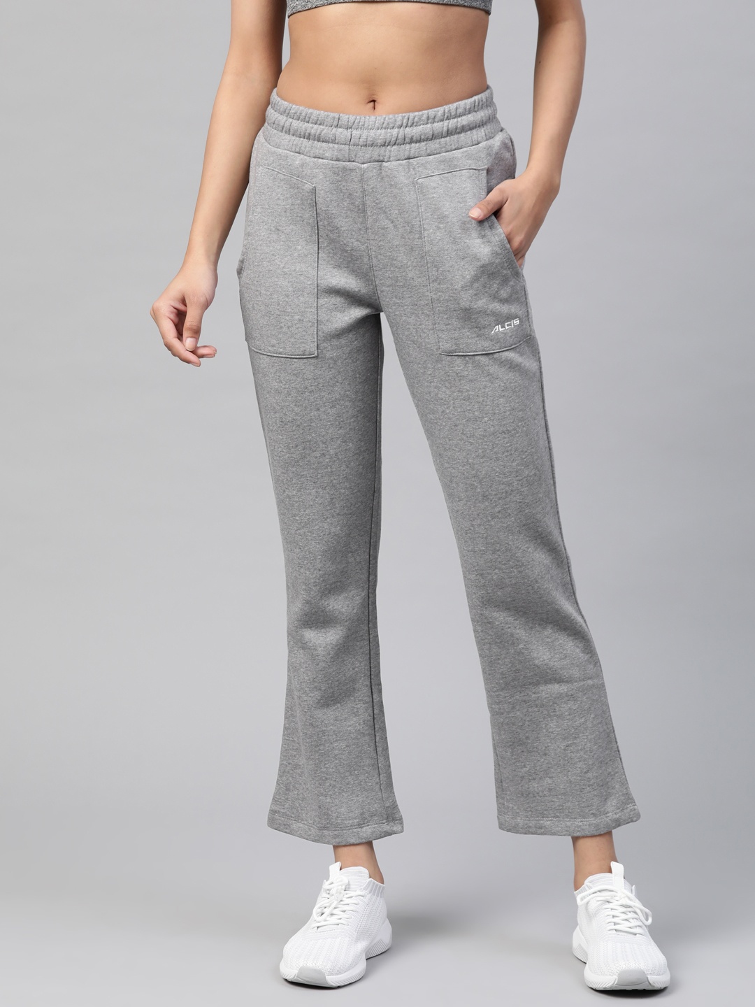 

Alcis Women Grey Melange Solid Track Pants