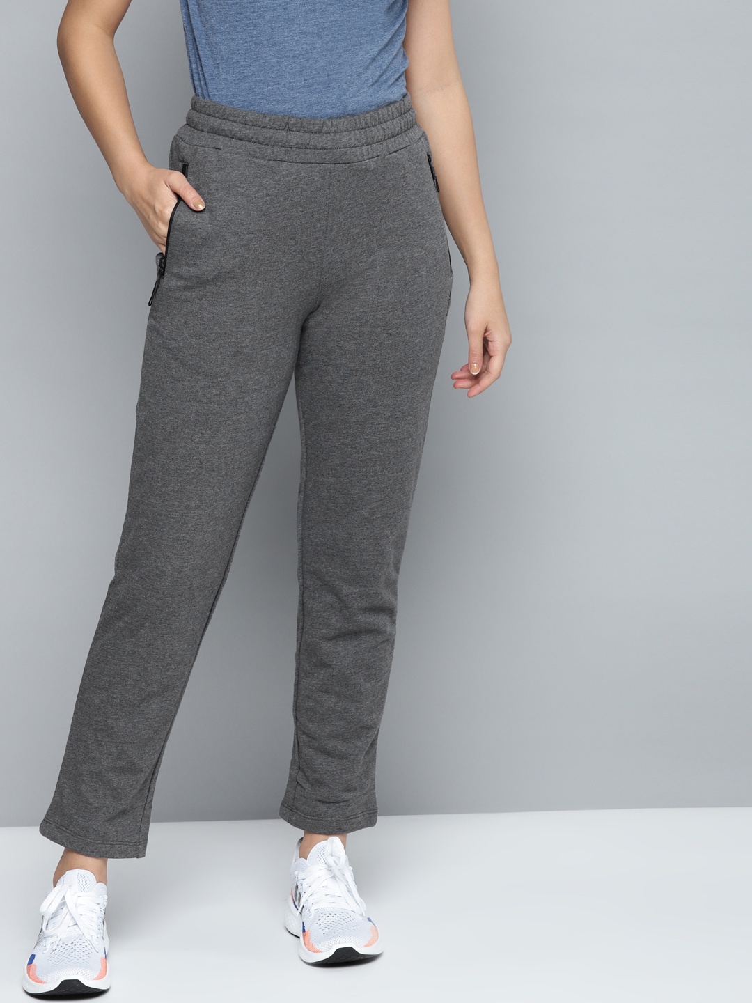 

Alcis Women Charcoal Grey Solid Track Pants