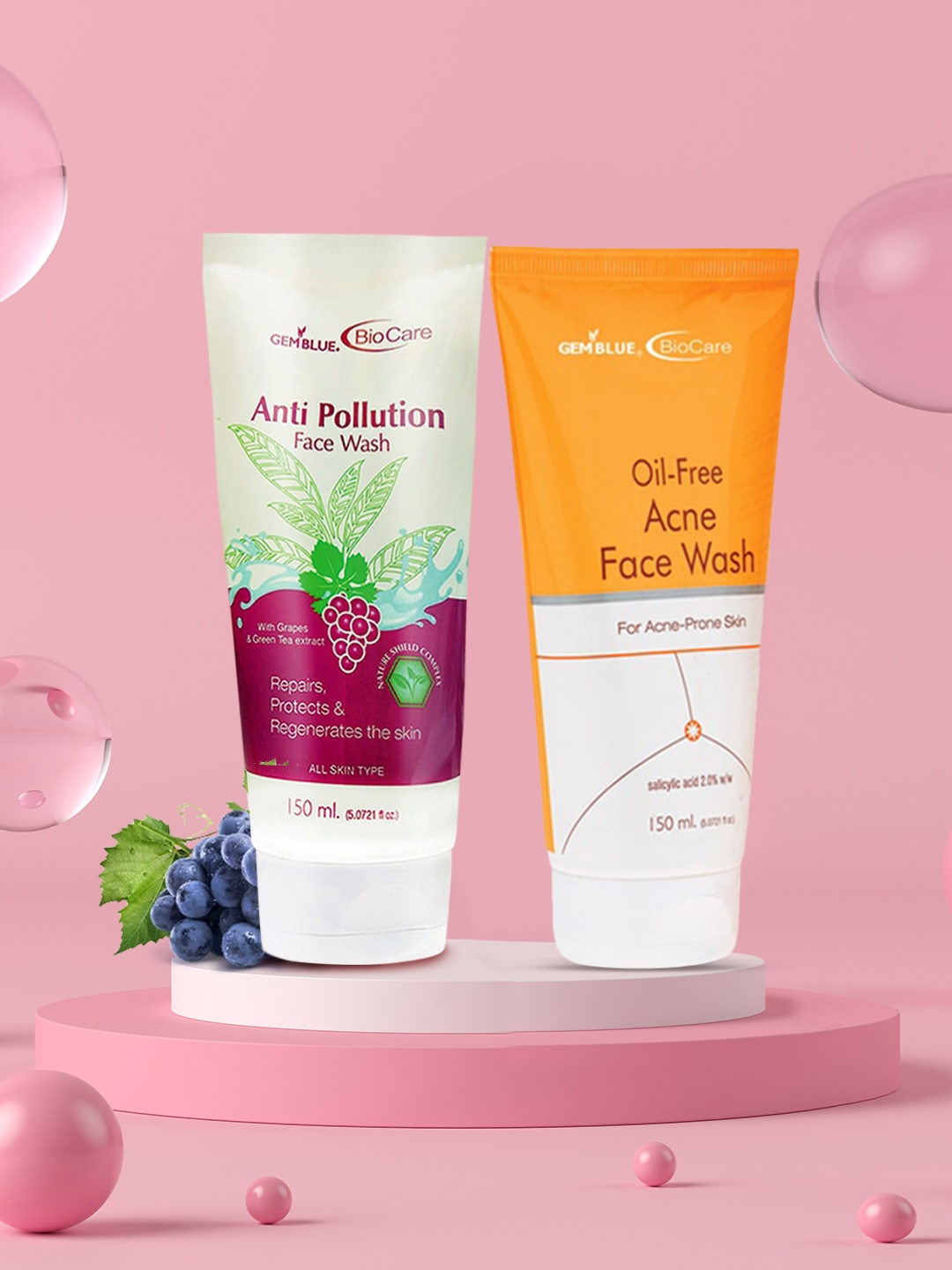 

GEMBLUE BioCare Set of Anti Pollution Face Wash & Oil Free Face Wash, Purple