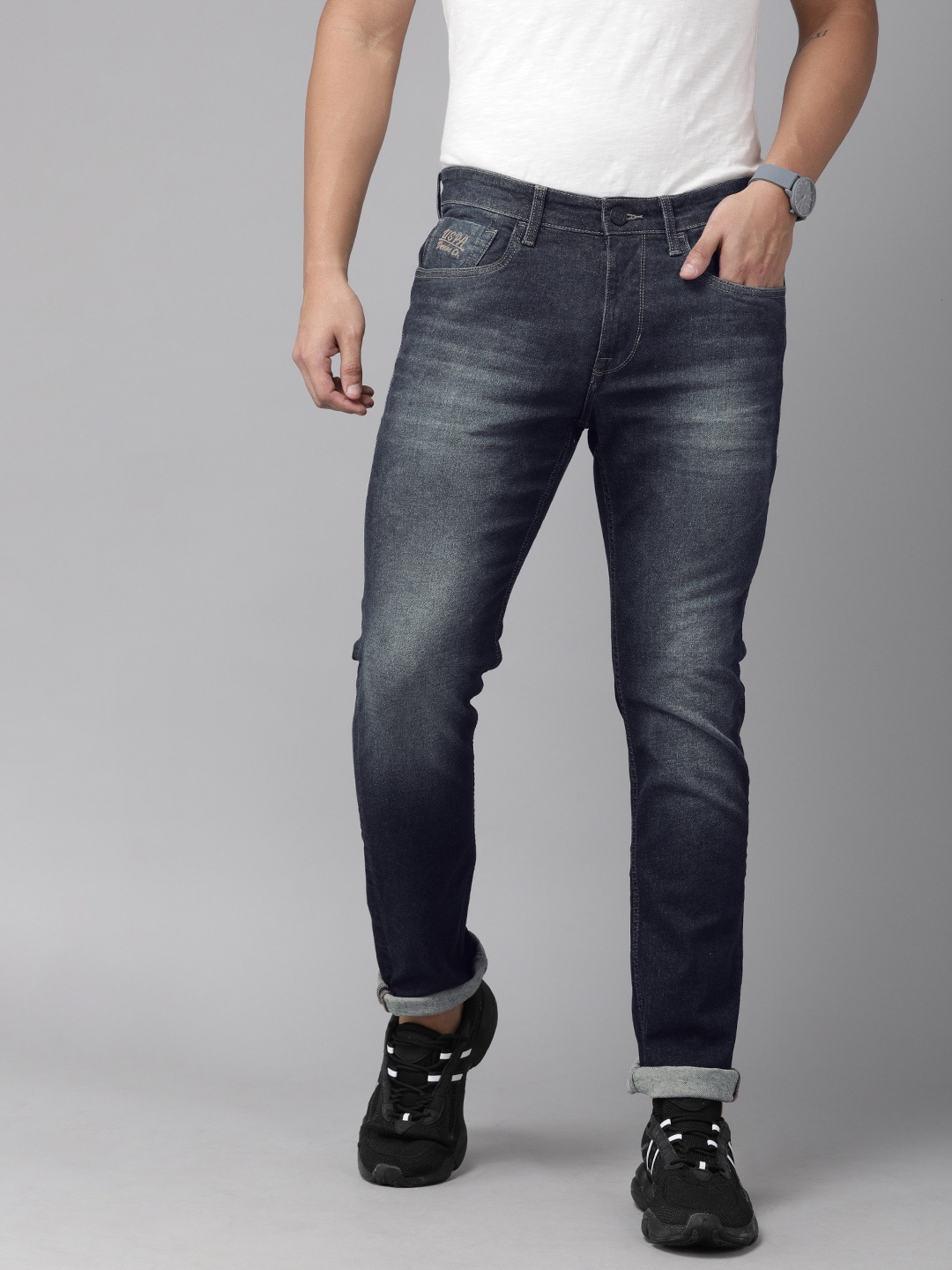 

U.S. Polo Assn. Denim Co. Men Blue Slim Fit Mid-Rise Clean Look Jeans