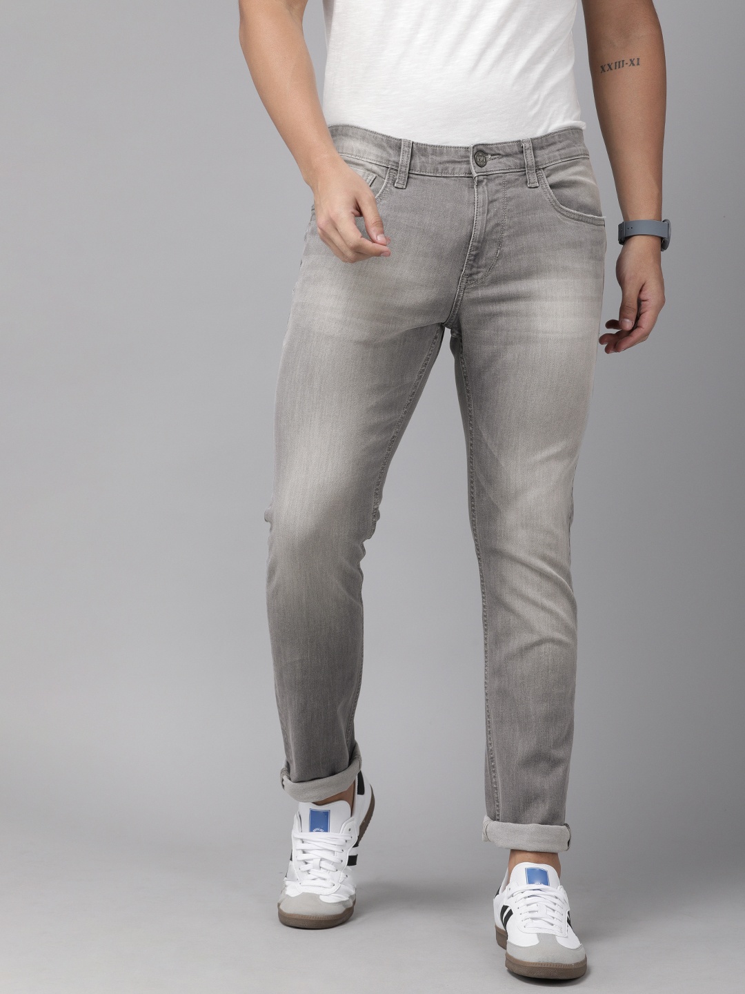 

U.S. Polo Assn. Denim Co. Men Grey Slim Fit Mid-Rise Clean Look Jeans