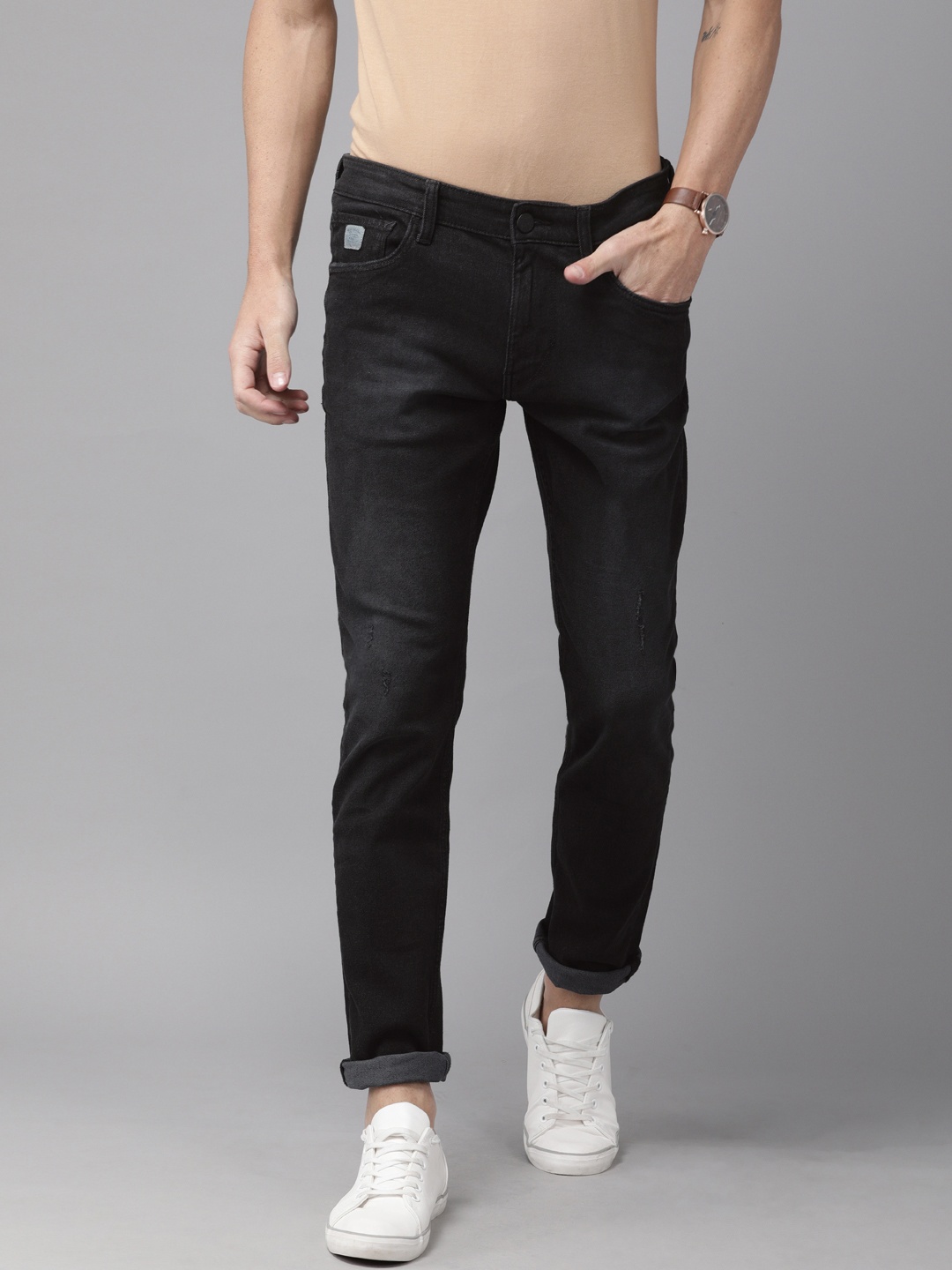 

U.S. Polo Assn. Denim Co. Men Black Slim Fit Mid-Rise Clean Look Stretchable Jeans