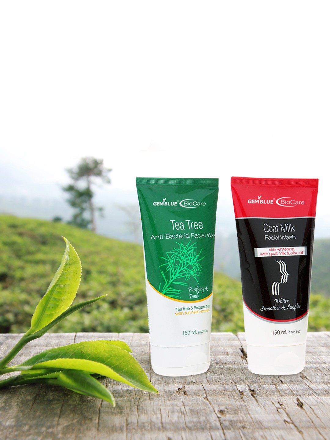 

GEMBLUE BioCare Goat Milk Face Wash AND Tea Tree Face Wash 150ML (Combo of 2), Red