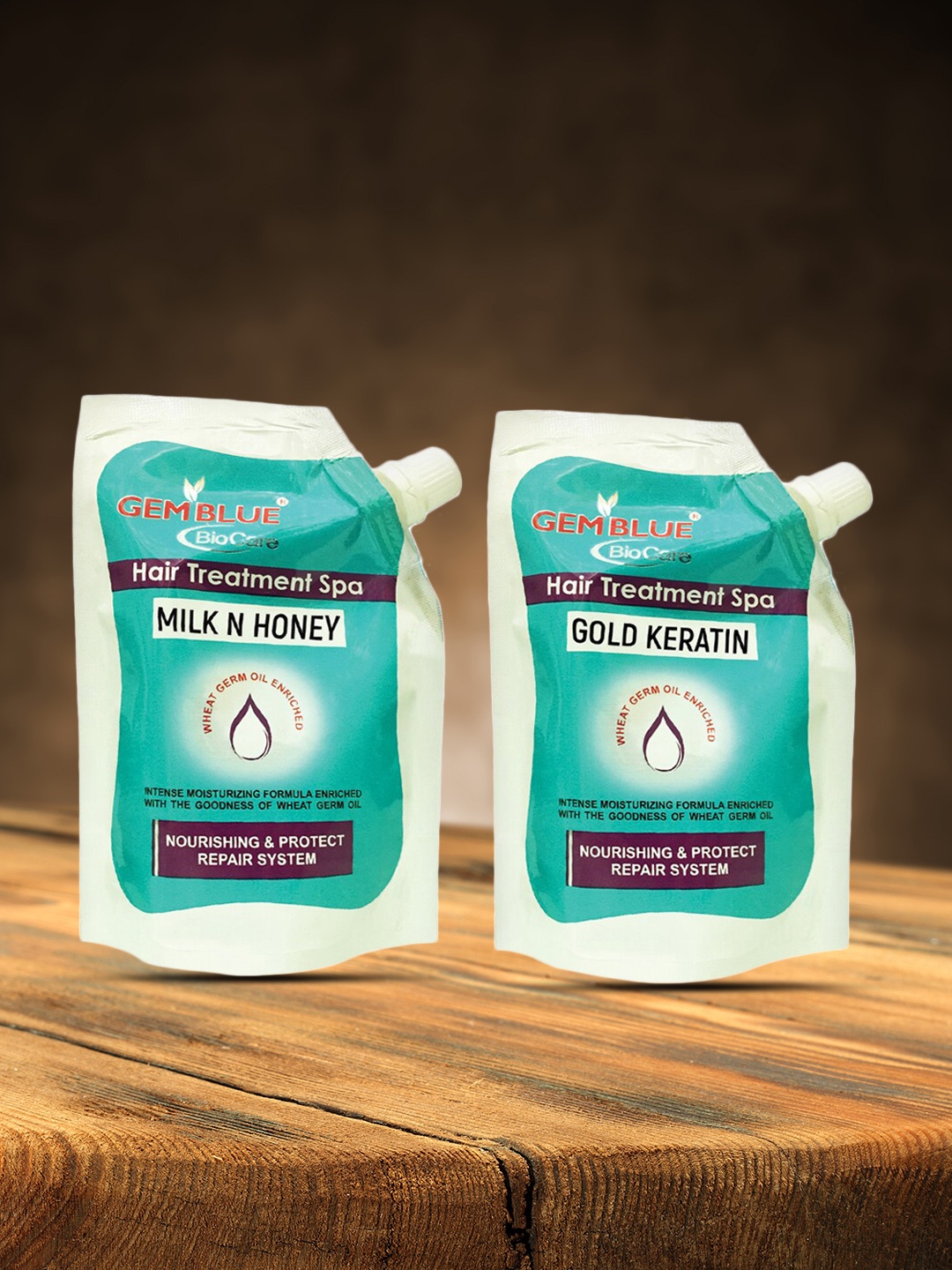 

GEMBLUE BIOCARE Milk & Honey Hair Spa & Gold Keratin Hair Spa, Blue