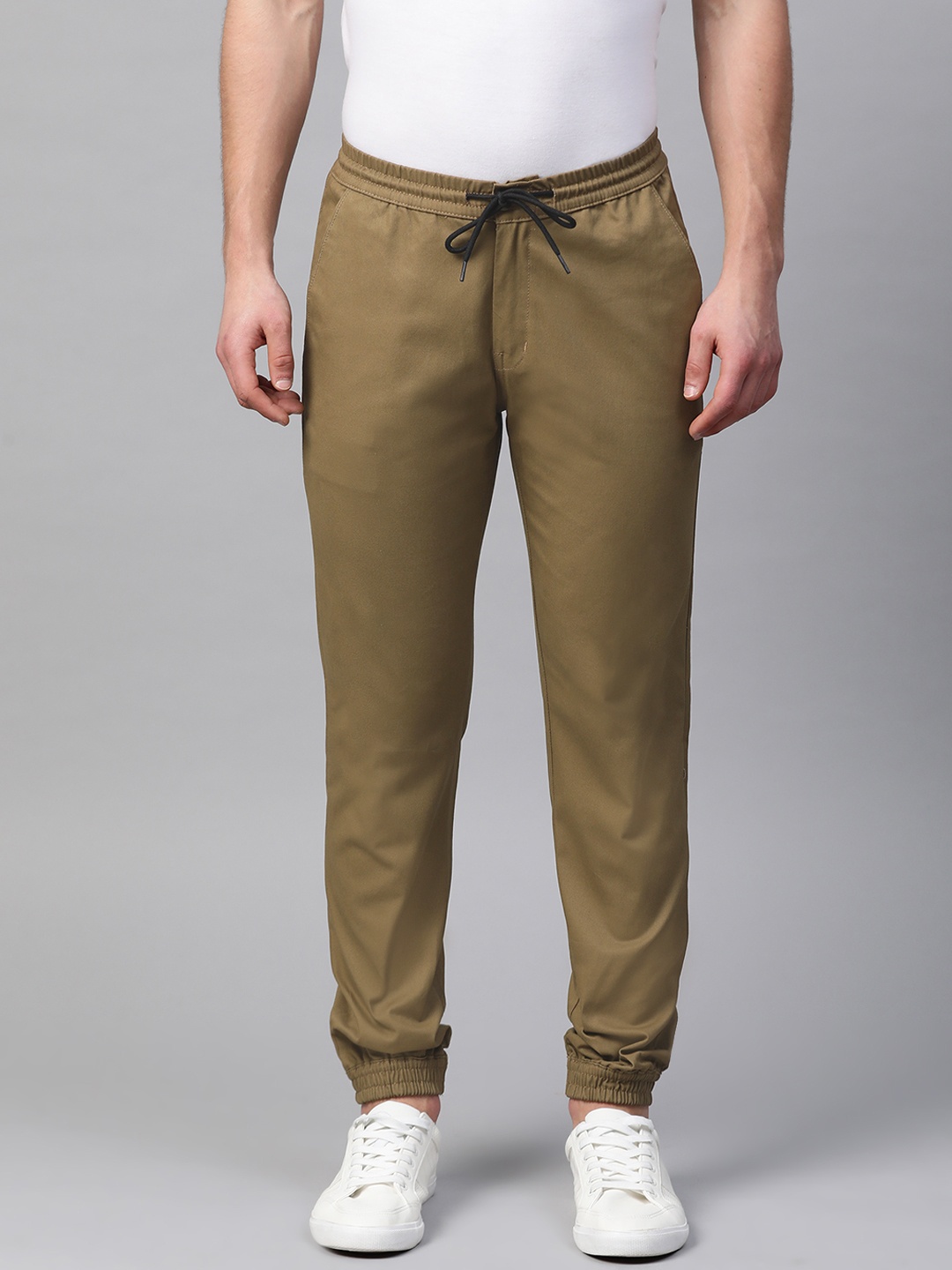 

Hubberholme Men Khaki Slim Fit Solid Joggers