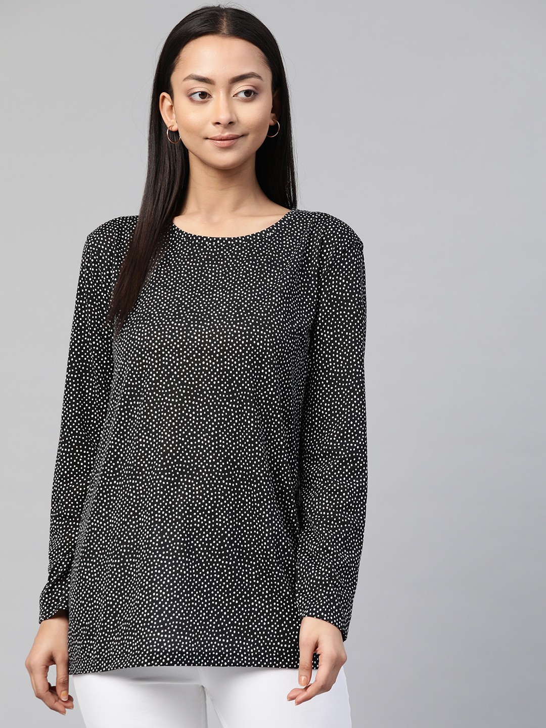 

Marks & Spencer Women Black & White Geometric Printed Top