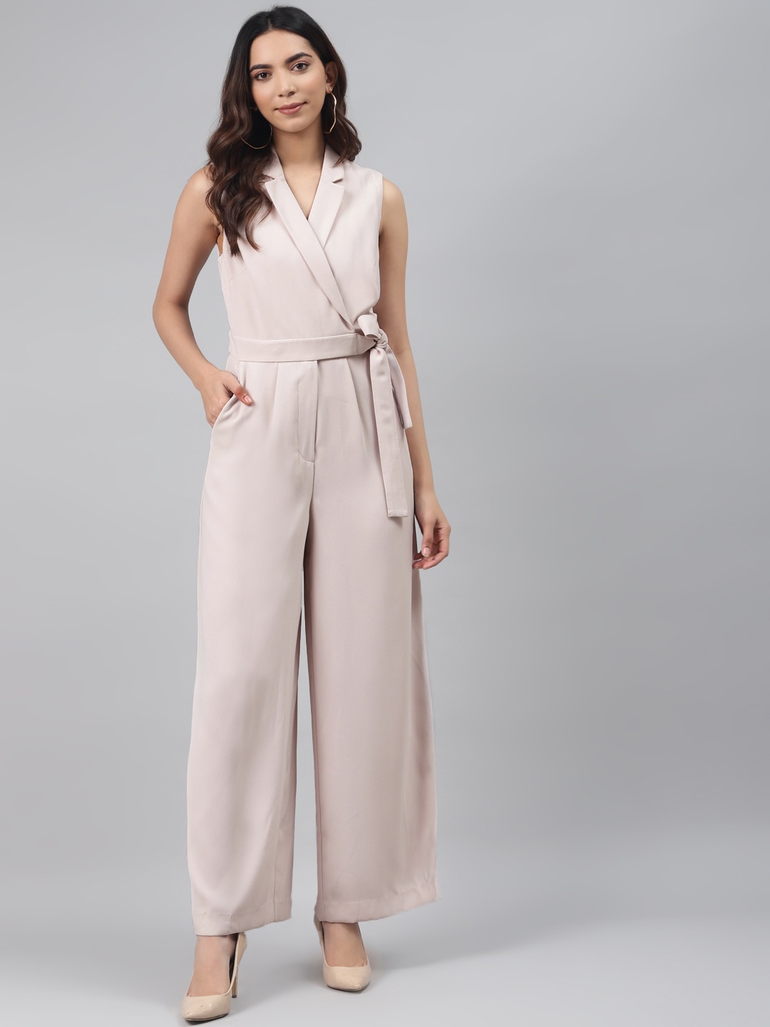 

Marks & Spencer Women Pink Solid Basic Jumpsuit