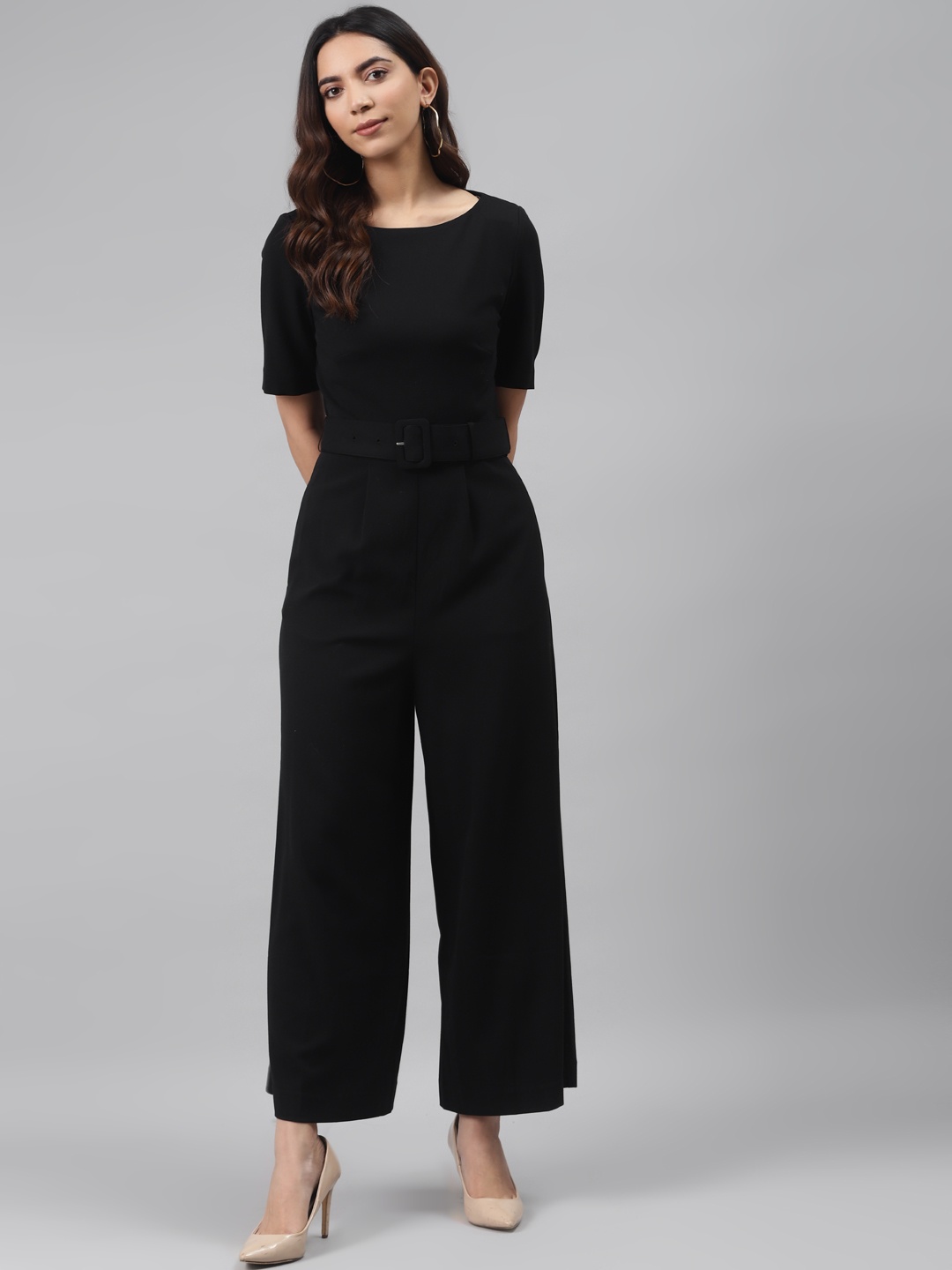 

Marks & Spencer Women Black Solid Basic Jumpsuit