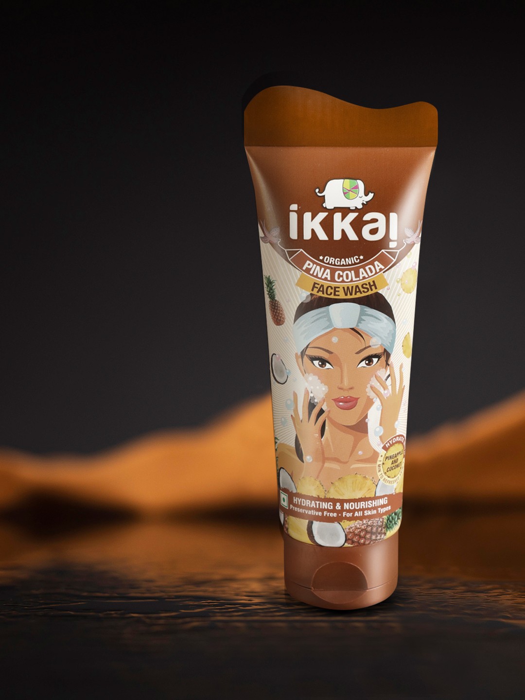 

Ikkai by Lotus Herbals Unisex Organic Pina Colada Face Wash 100 ml, Brown