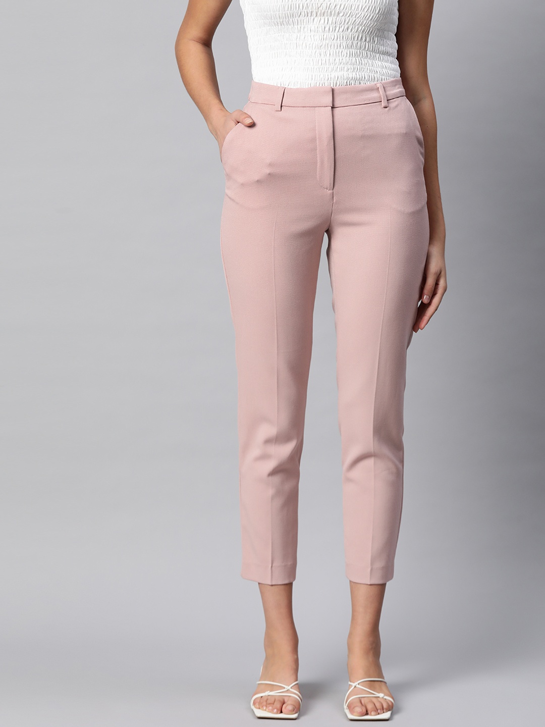 

Marks & Spencer Women Pink Slim Fit Trousers