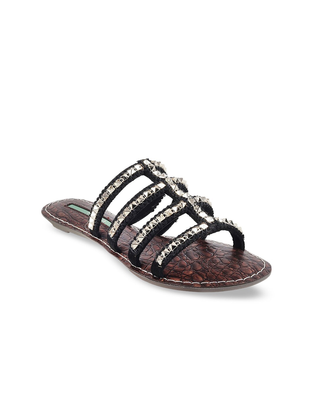 

Catwalk Women Black Textured Suede Open Toe Flats