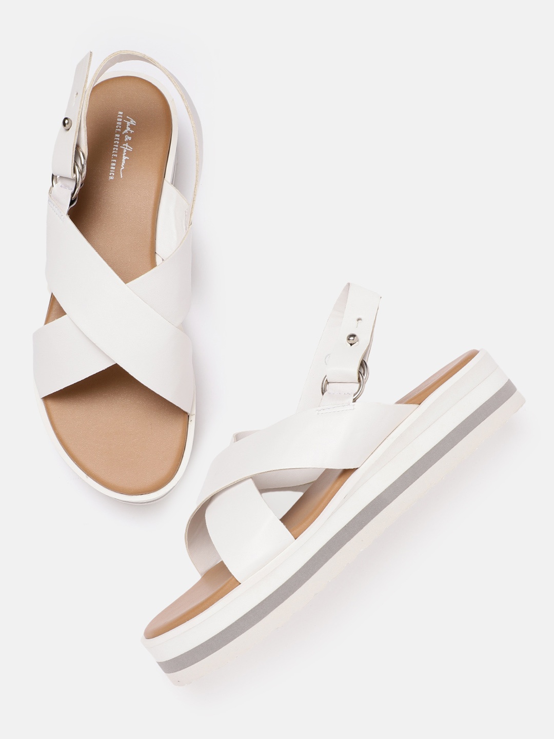 

Mast & Harbour Women White Solid Flatform Heels