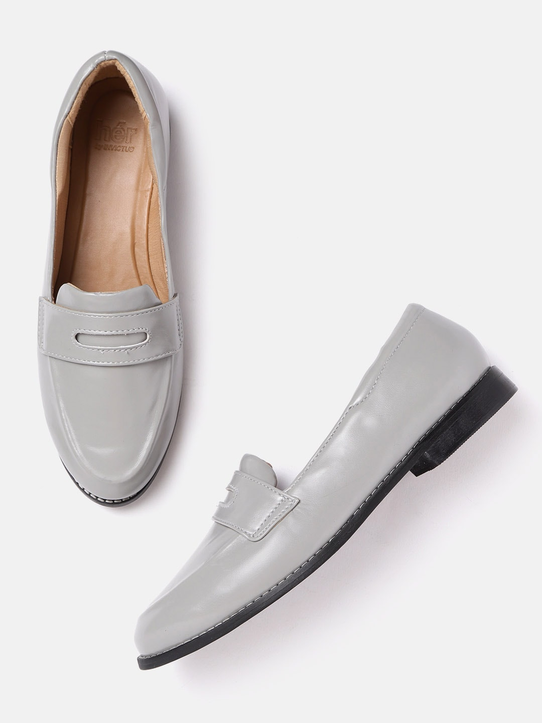 

her by invictus Women Grey Slip-Ons