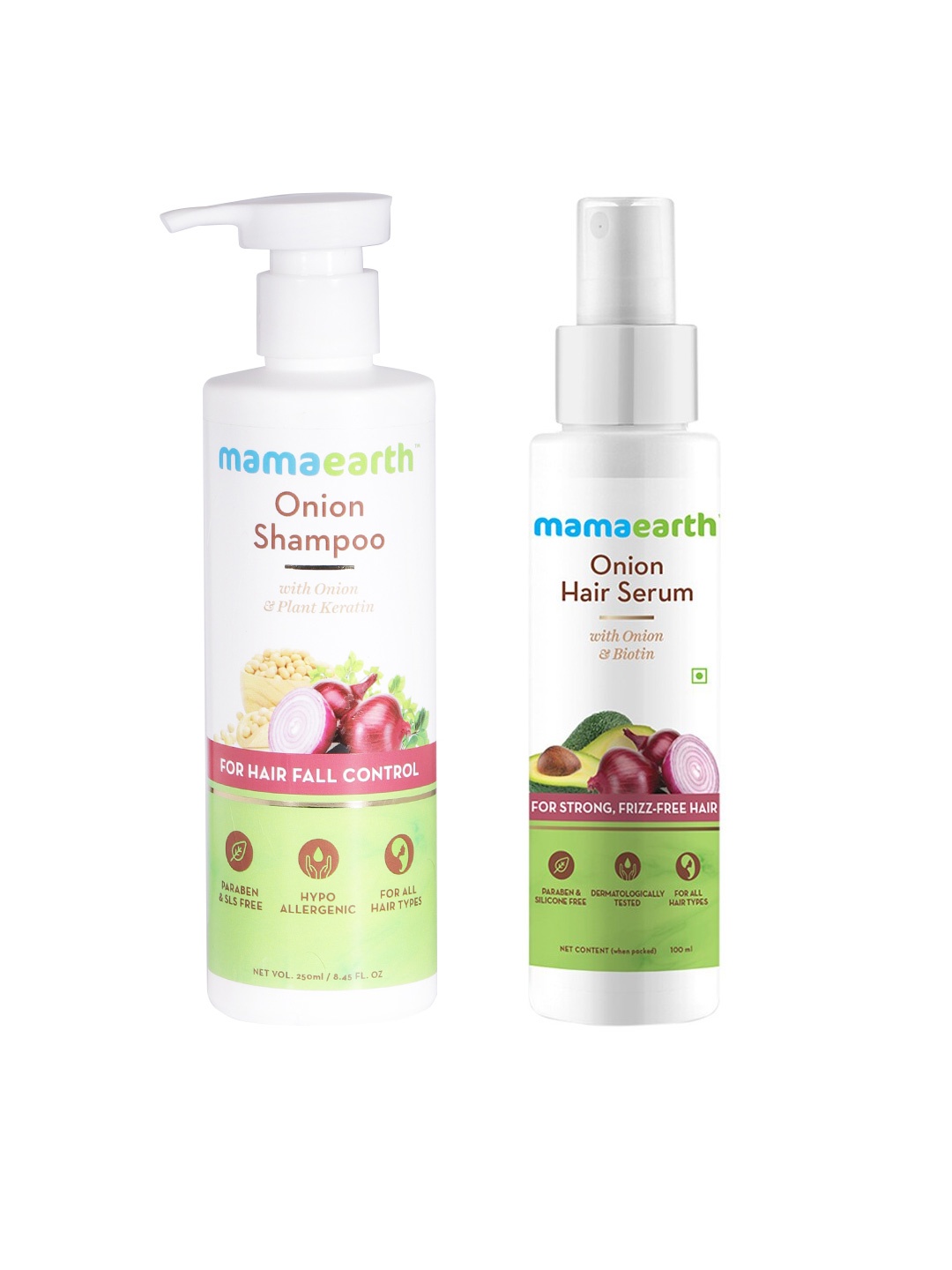 

Mamaearth Unisex Set of Sustainable Onion Shampoo & Hair Serum, White