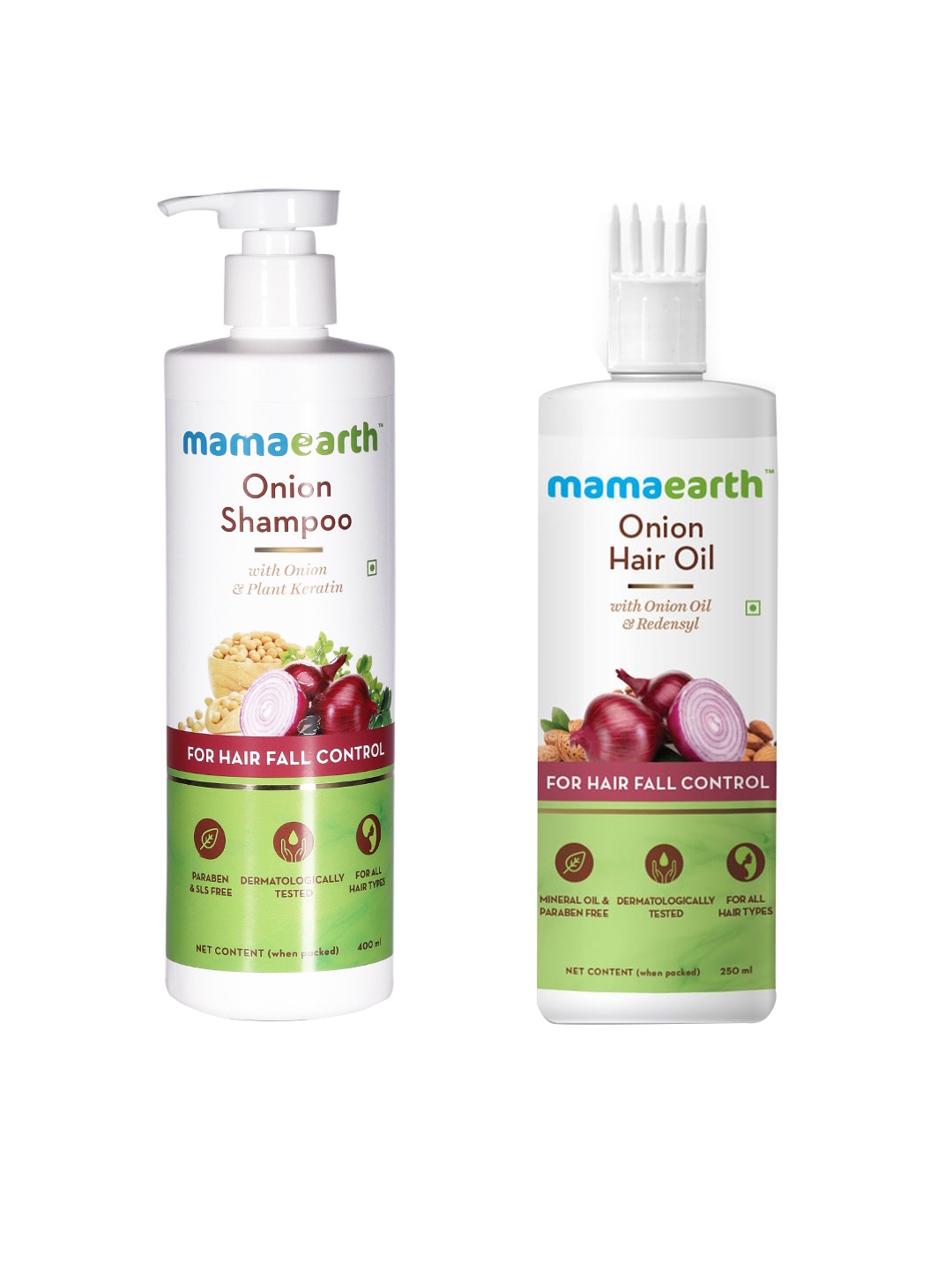 

Mamaearth Unisex Set of Onion Hair Fall Control Sustainable Shampoo & Hair Oil, Off white