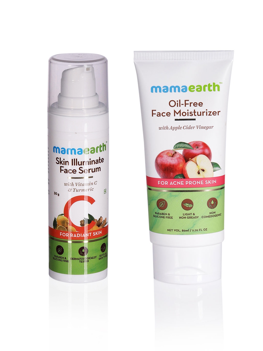 Mamaearth Unisex Set of Vitamin C Face Serum & Oil-Free Face Moisturizer, White