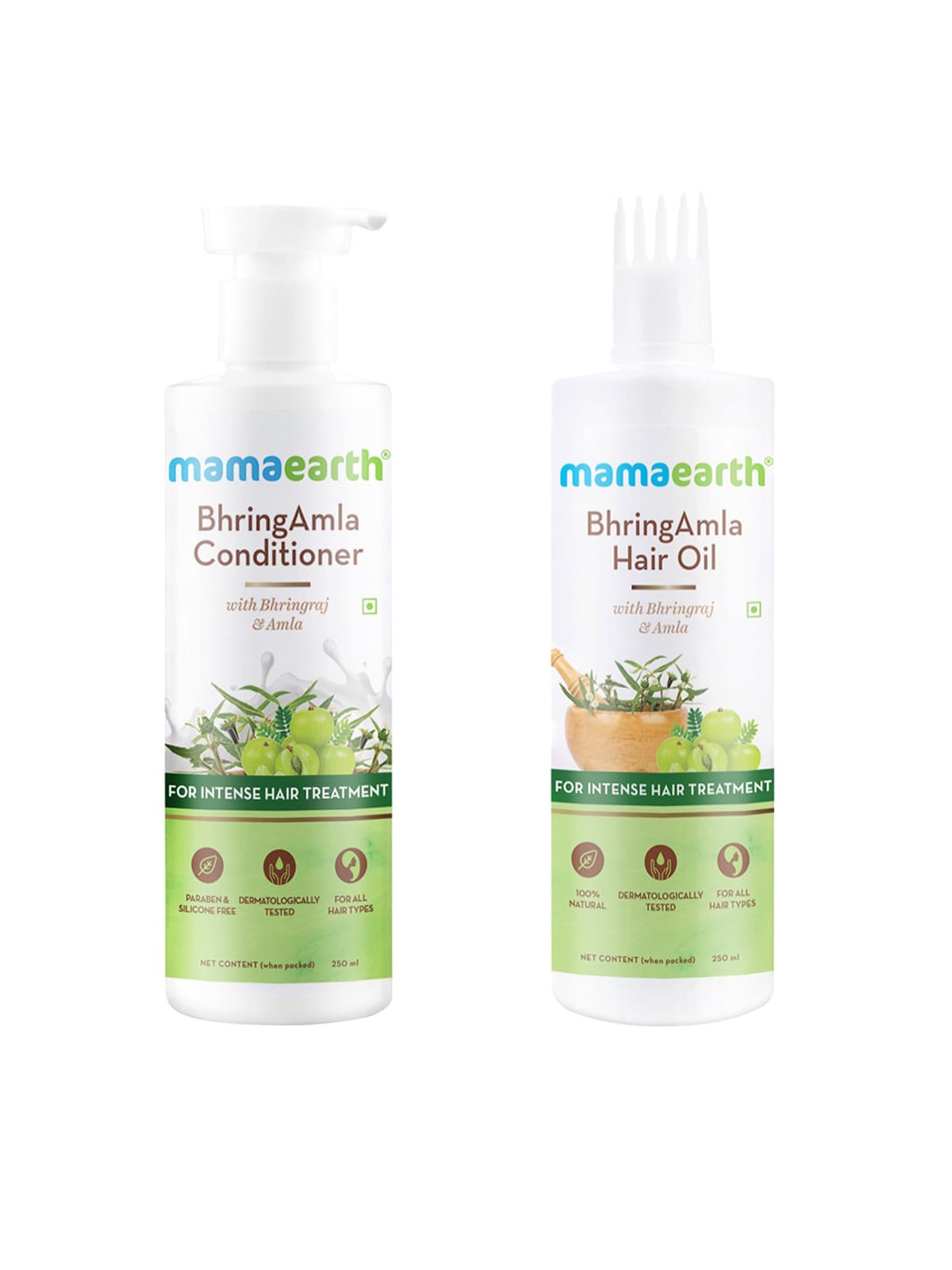 

Mamaearth Unisex Set of Sustainable Bhring Amla Conditioner & Hair Oil, White