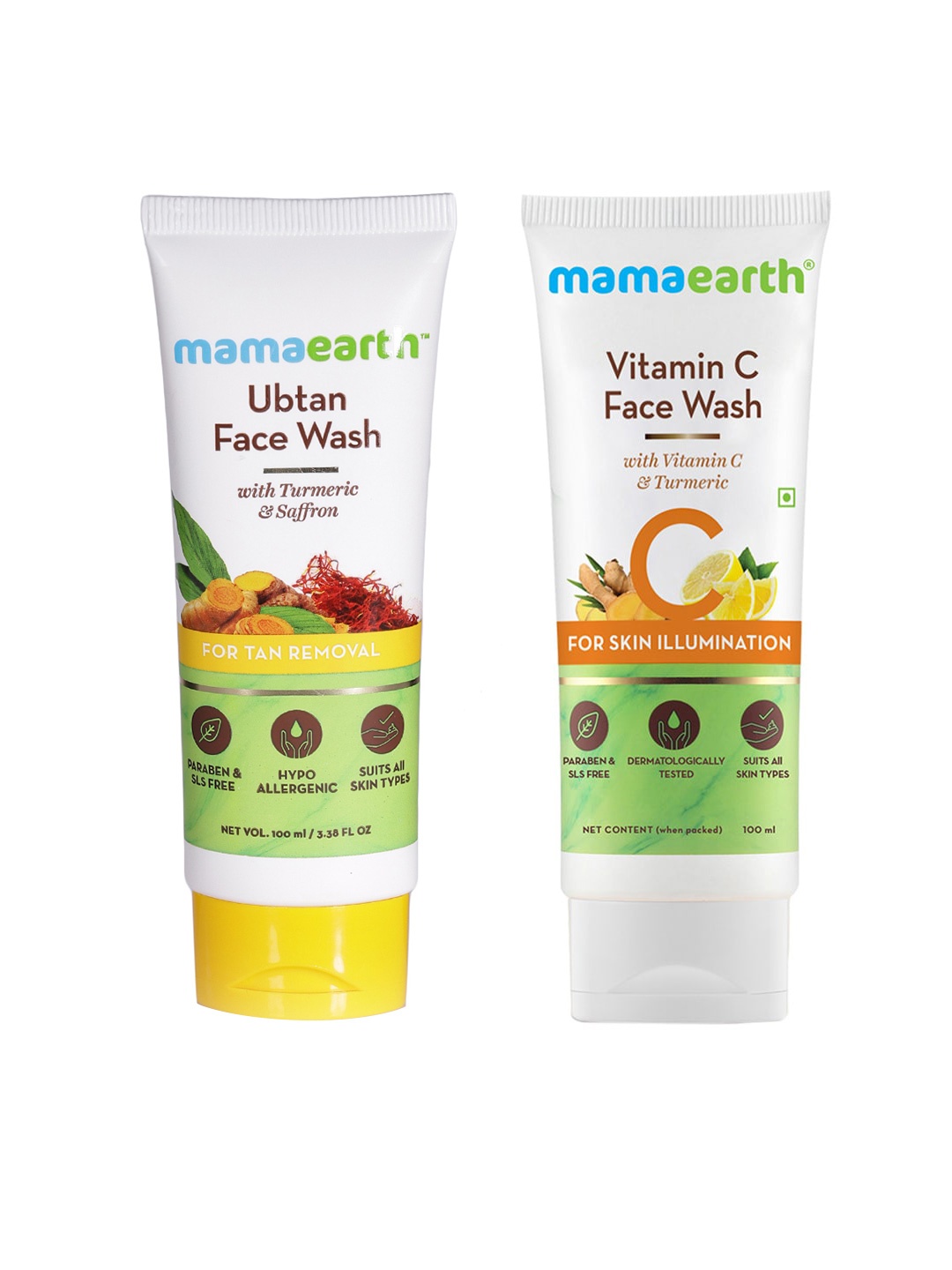 

Mamaearth Unisex Set of Sustainable Vitamin C Face Wash & Tan Removal Face Wash, White