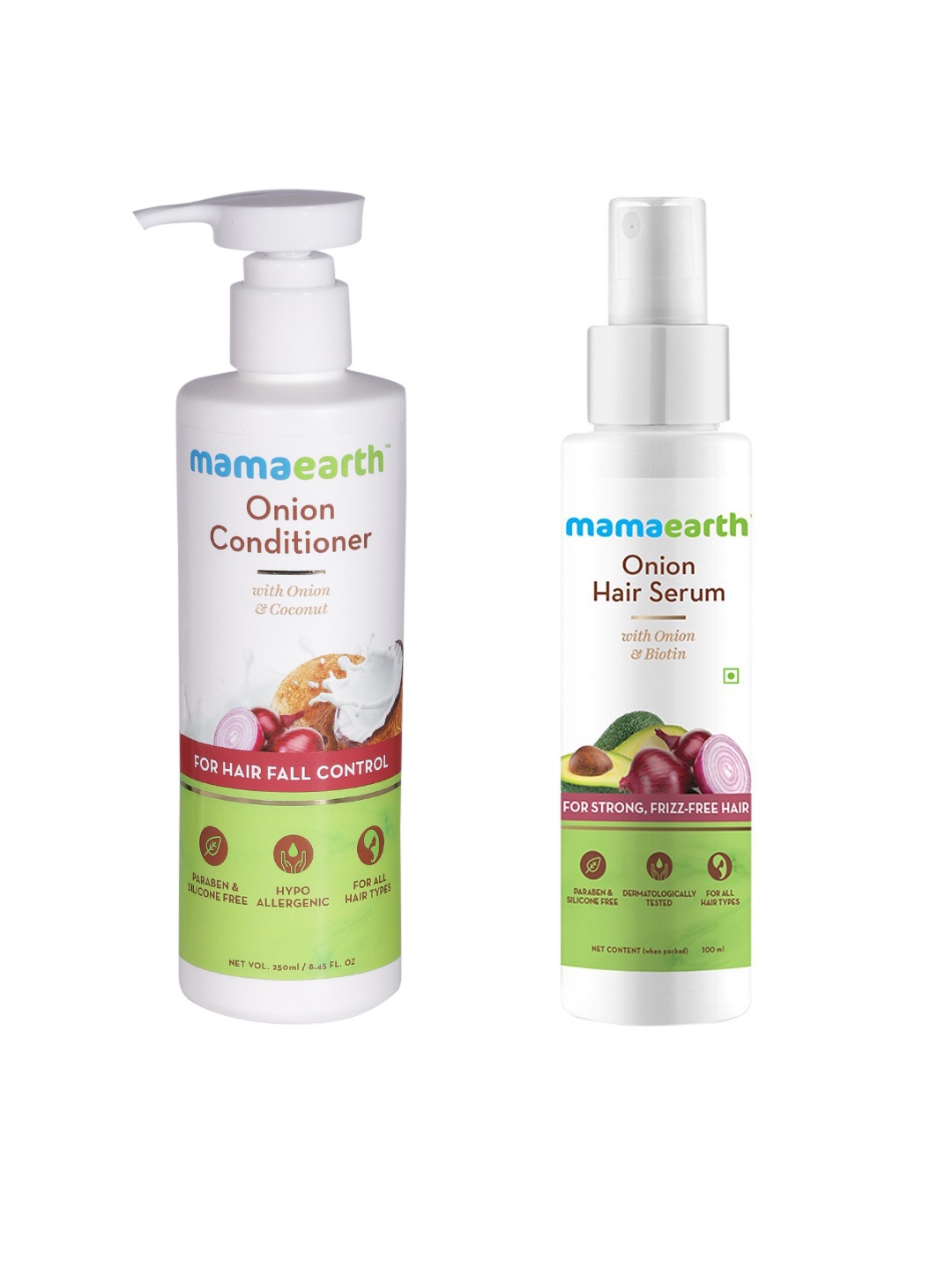

Mamaearth Unisex Set of Sustainable Onion Hair Condition & Hair Serum, White