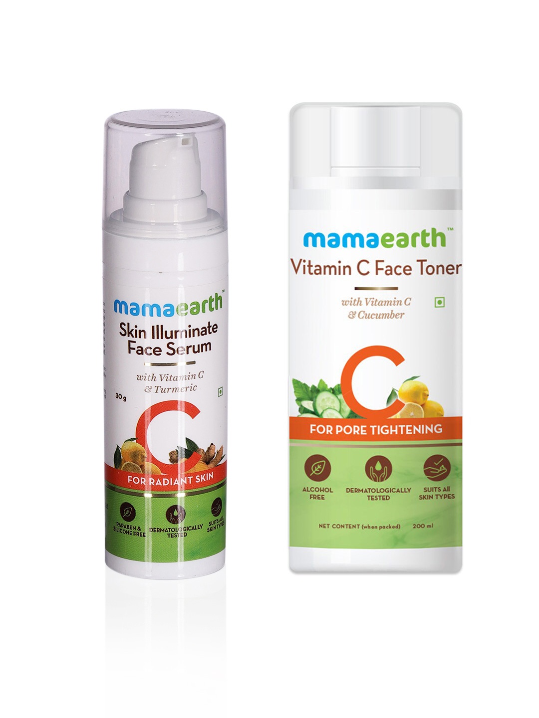 

Mamaearth Unisex Set of Sustainable Vitamin C Face Serum & Toner, White