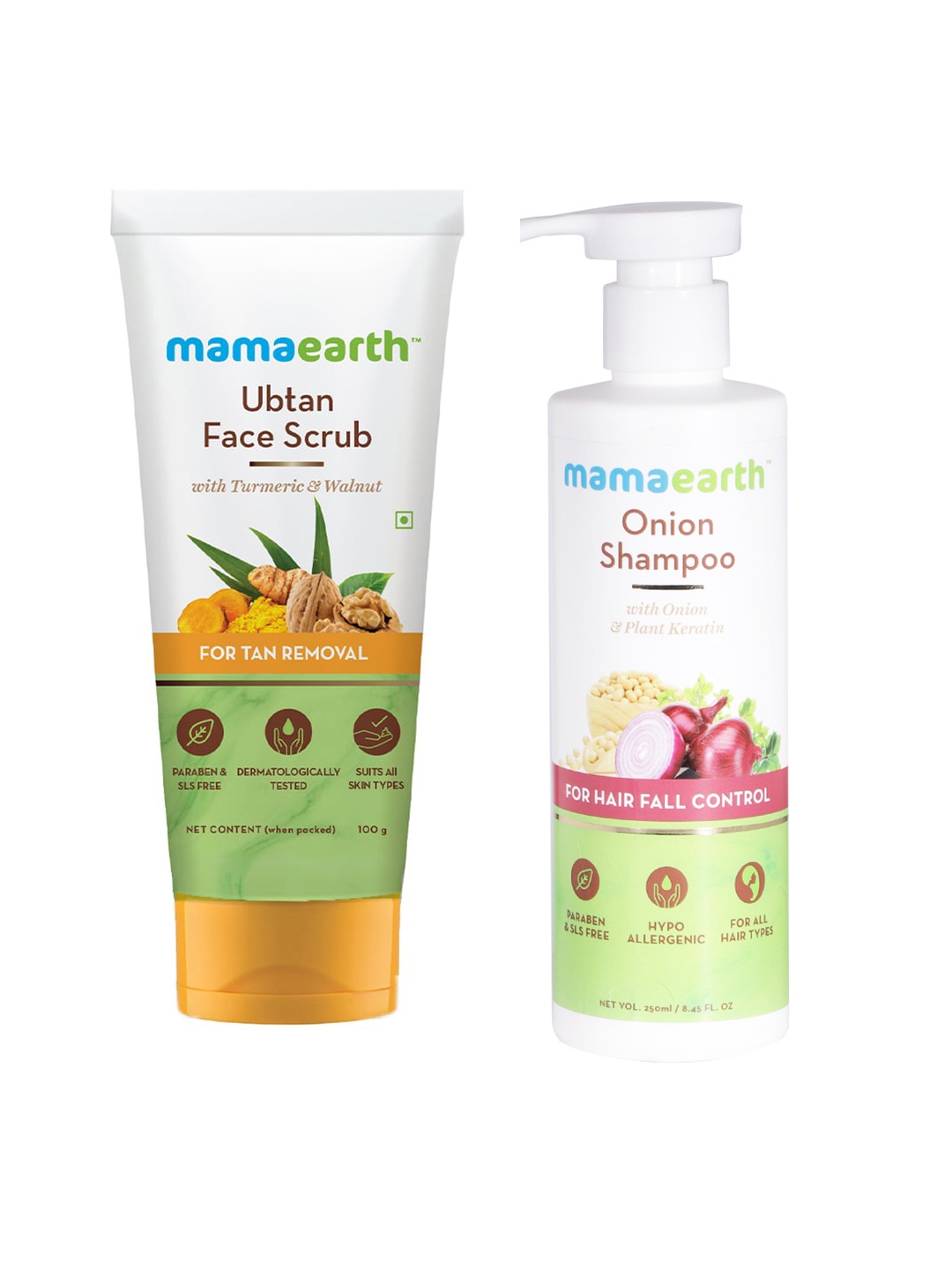 

Mamaearth Sustainable Set of Onion Hair Fall Control Shampoo & Face Scrub, White