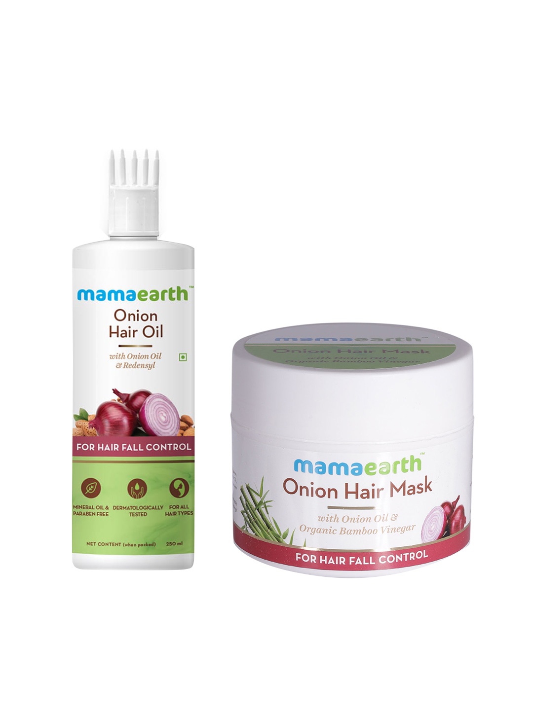 

Mamaearth Sustainable Onion Set of Hair Mask & Hair Oil, White