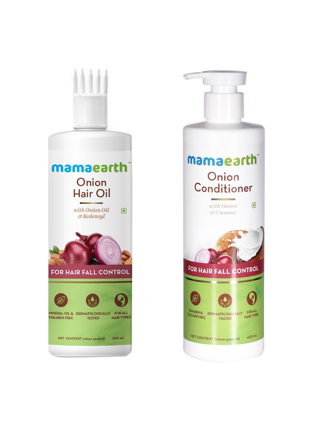 Mamaearth Sustainable Set of Onion & Cocunut Conditioner & Onion Hair Oil, Off white