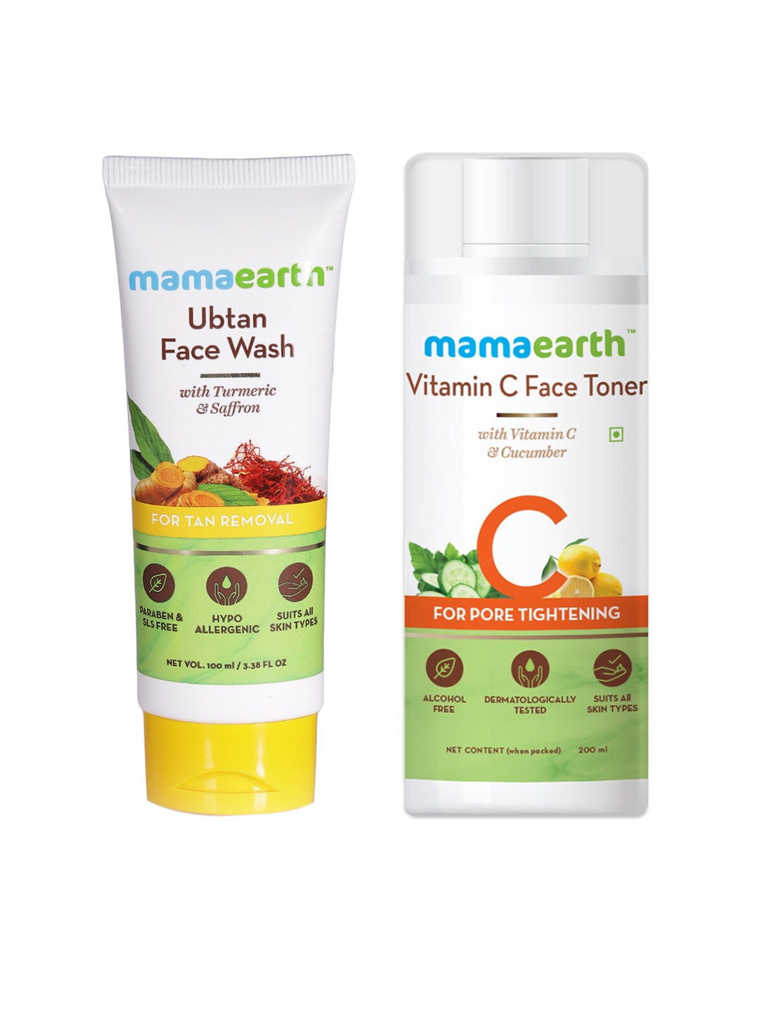 

Mamaearth Set of Sustainable Face Wash & Vitamin C Toner, White