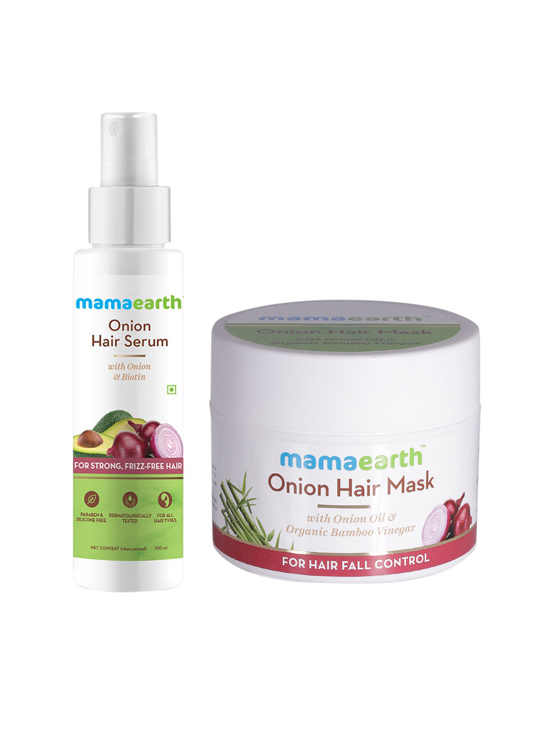 

Mamaearth Sustainable Onion Set of Hair Mask & Hair Serum, White