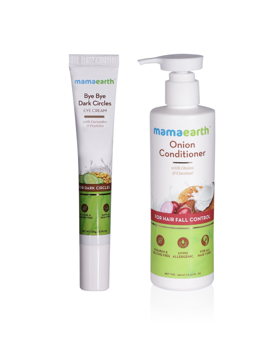 

Mamaearth Unisex Set of Sustainable Eye Cream & Hair Conditioner, White